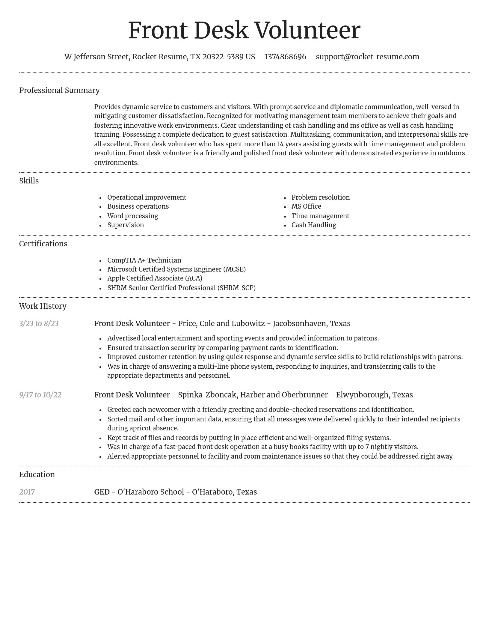 Dignified resume template