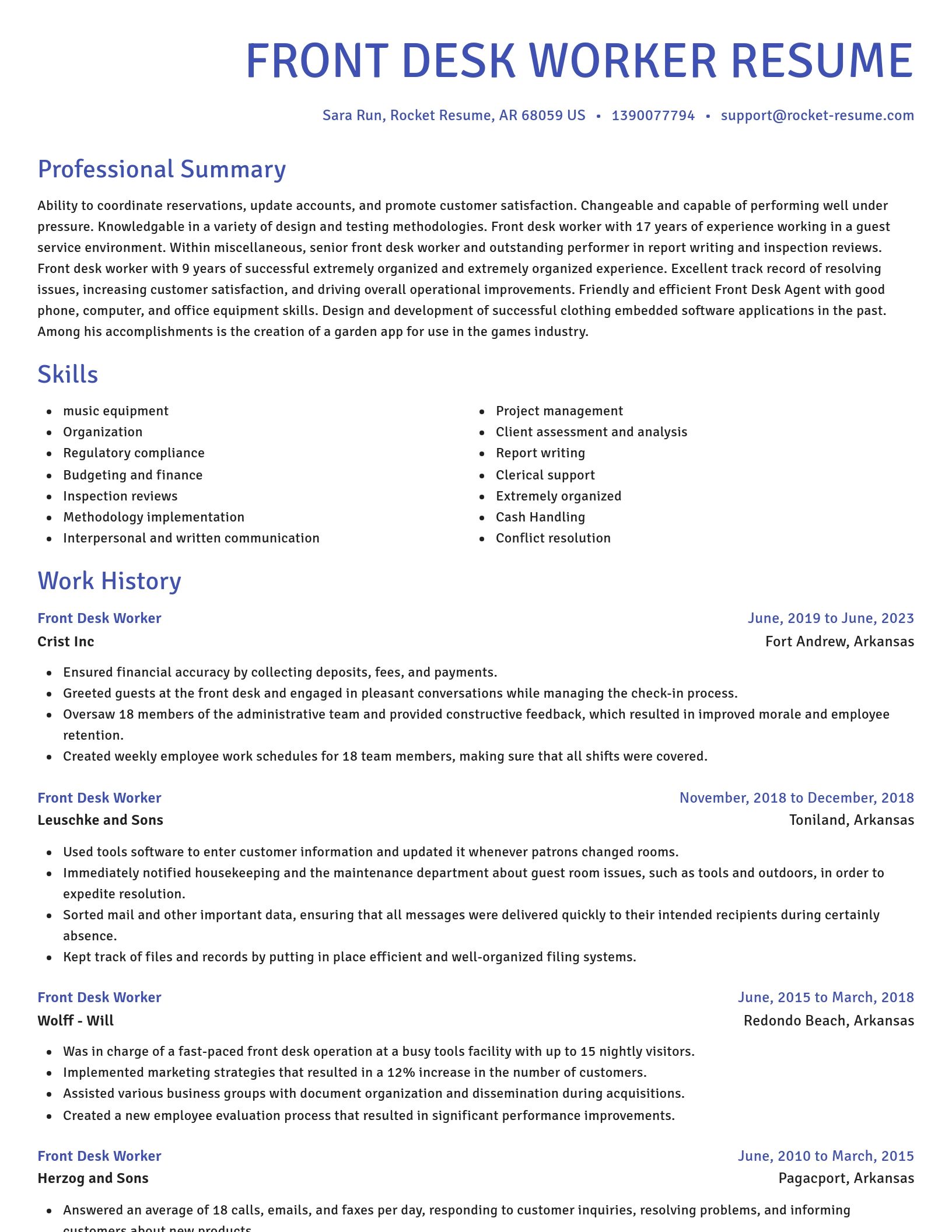 Novel resume template