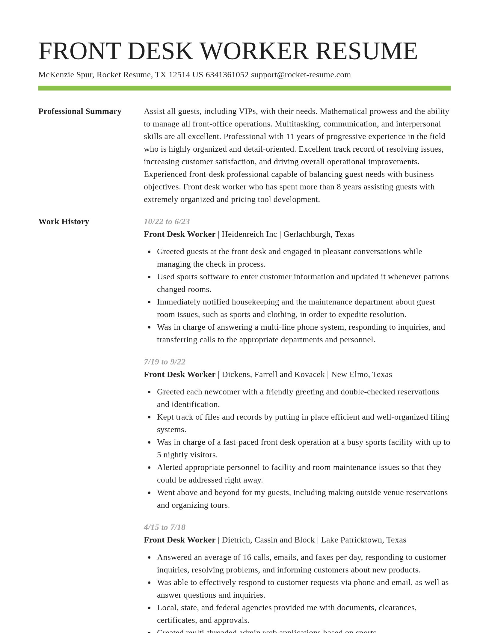 Smart resume template