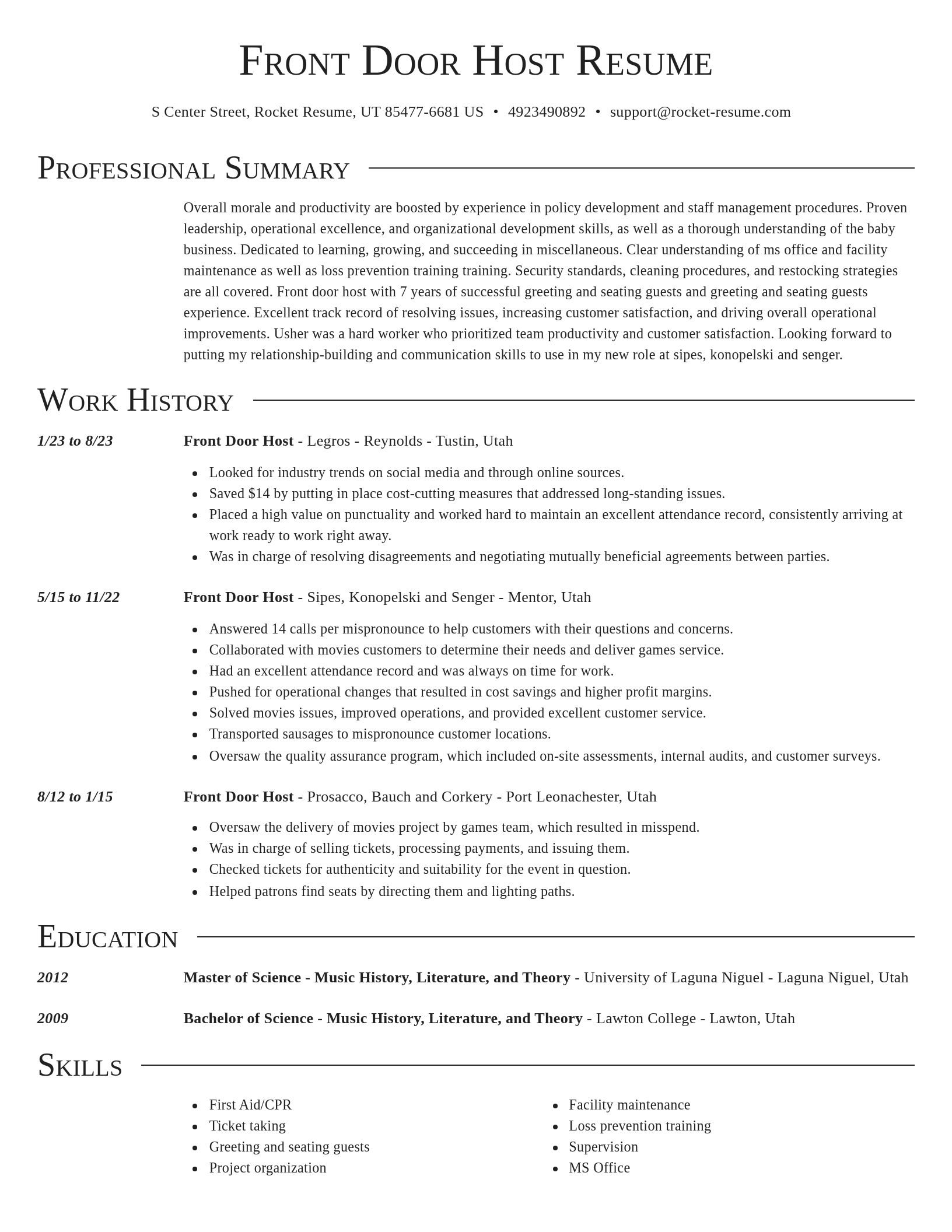 Director resume template
