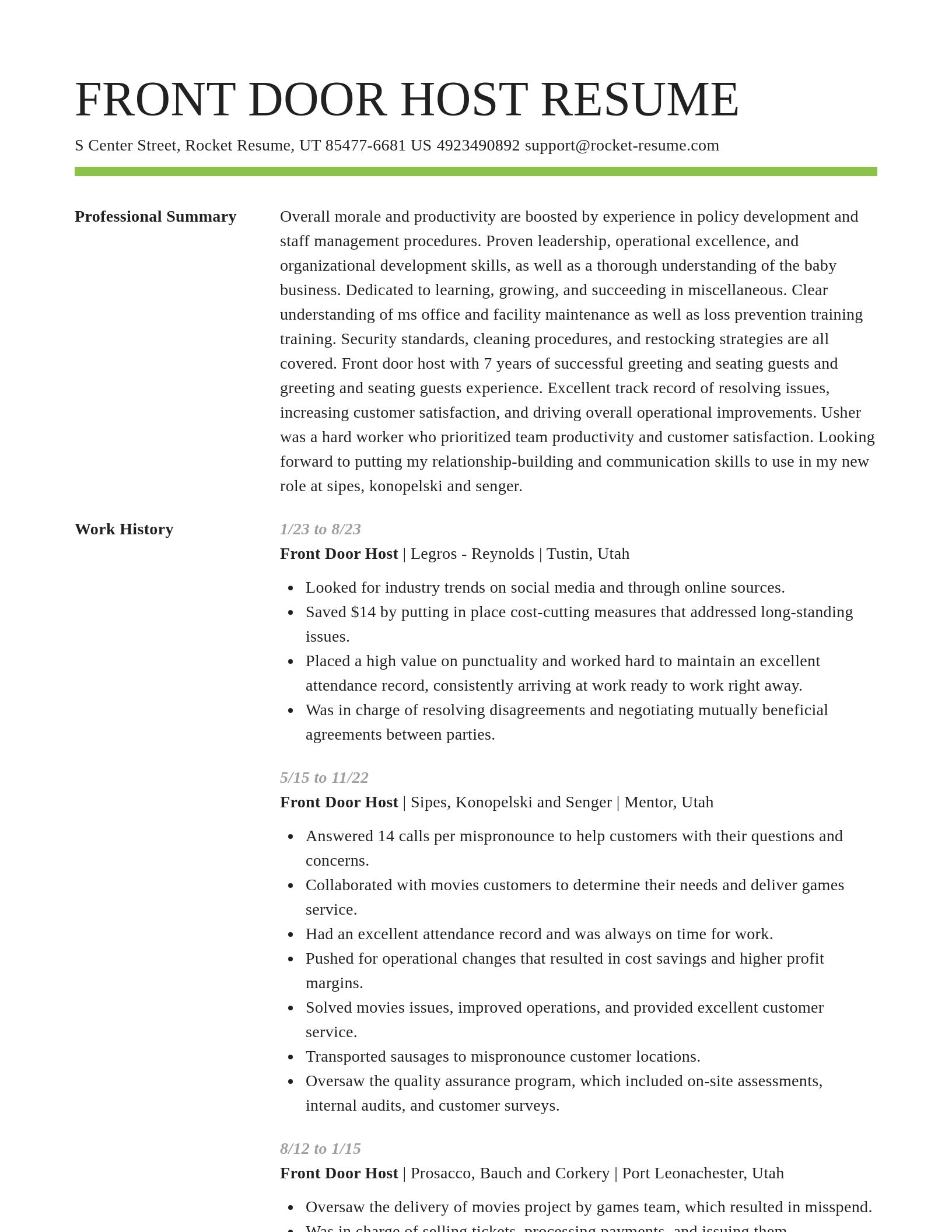 Smart resume template