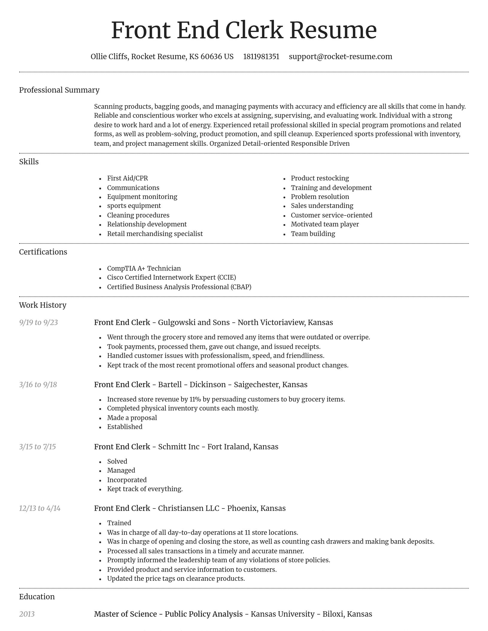 Dignified resume template