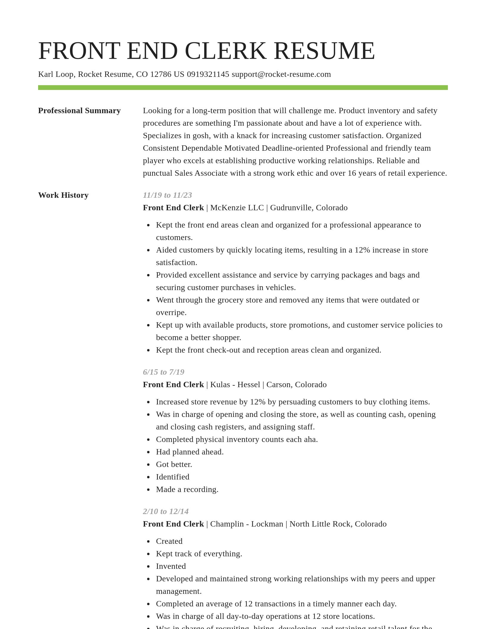Smart resume template