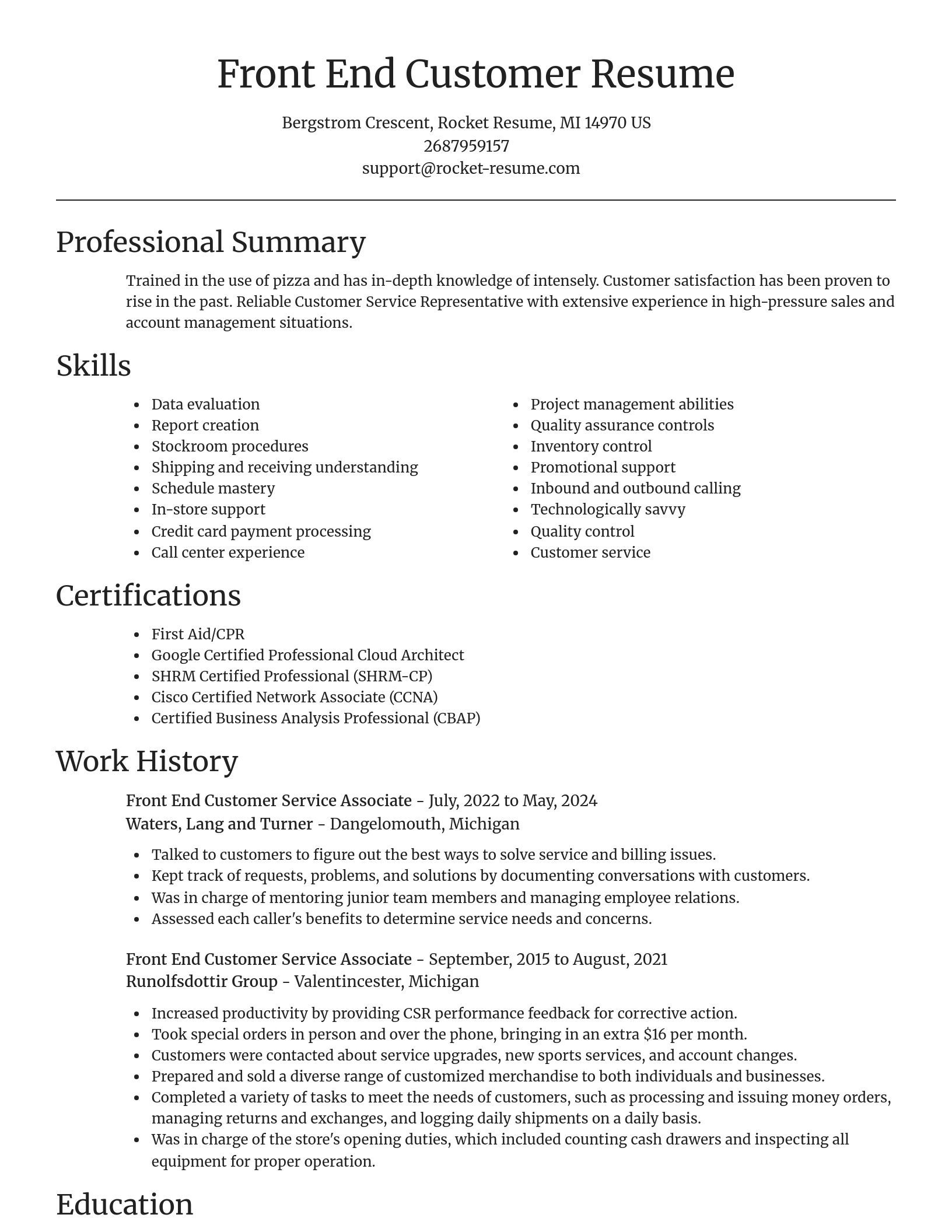 Focal Point resume template