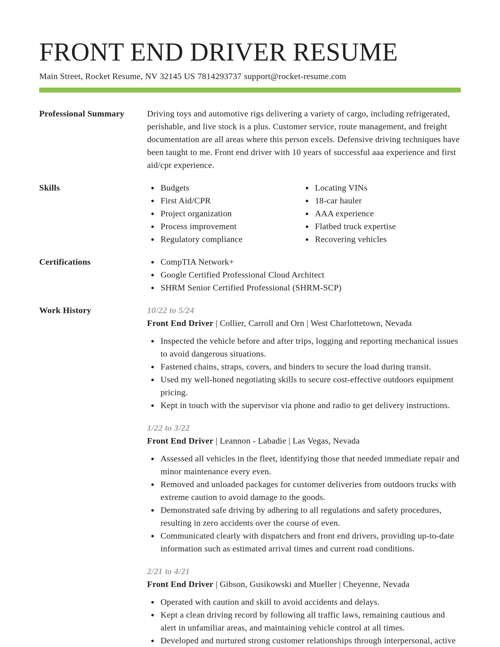 Smart resume template