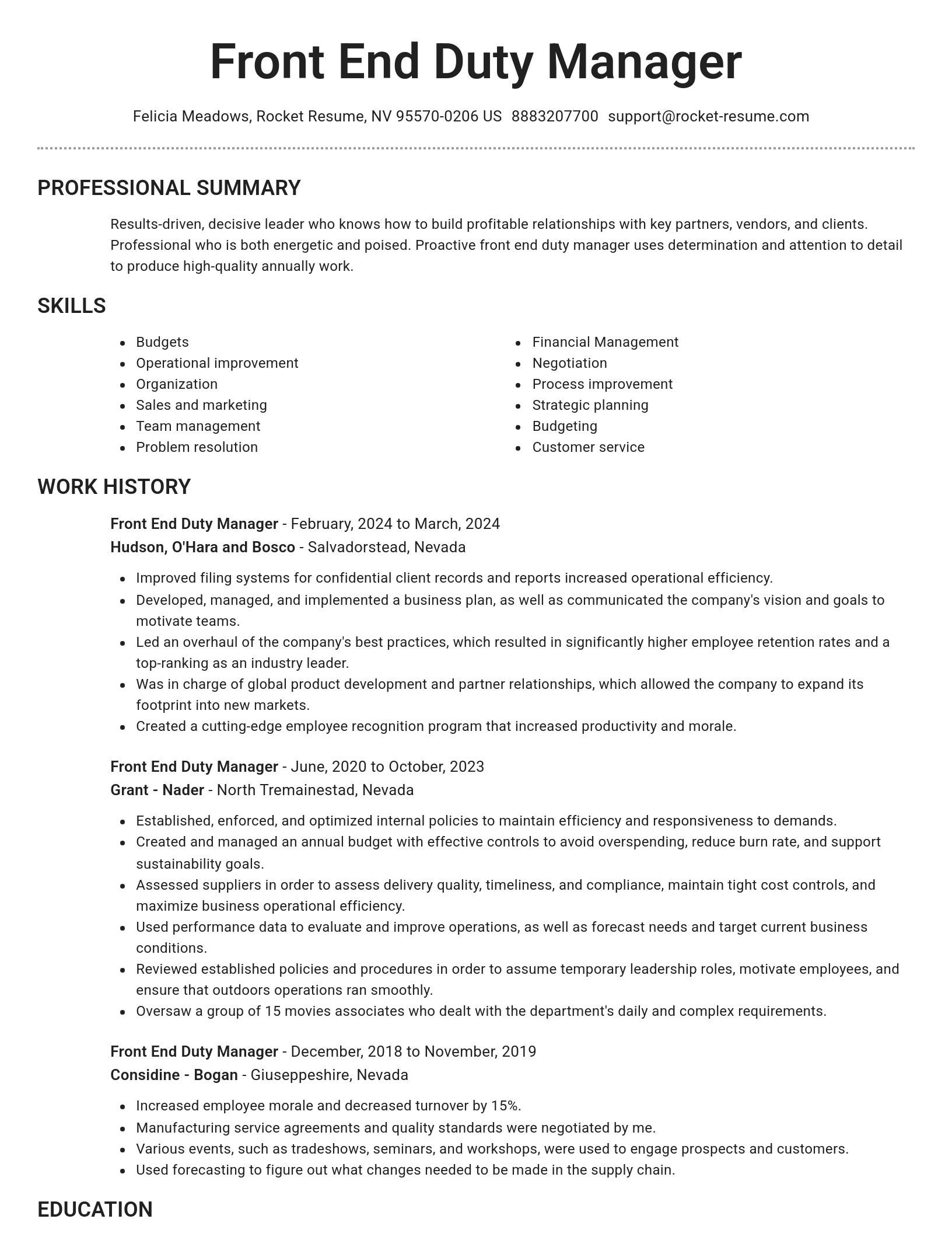 Brilliant resume template