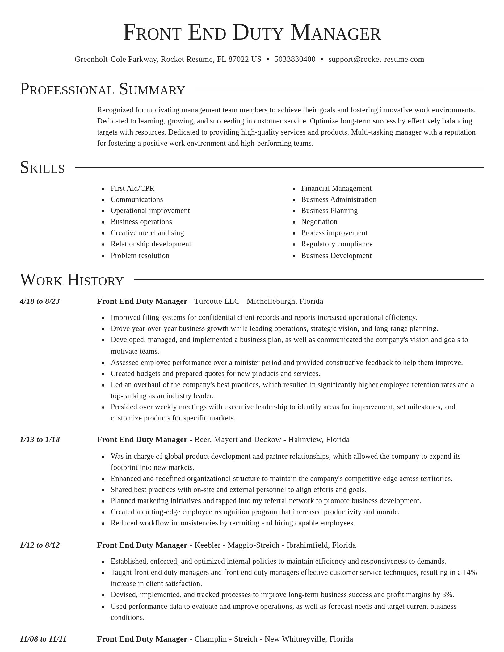Director resume template