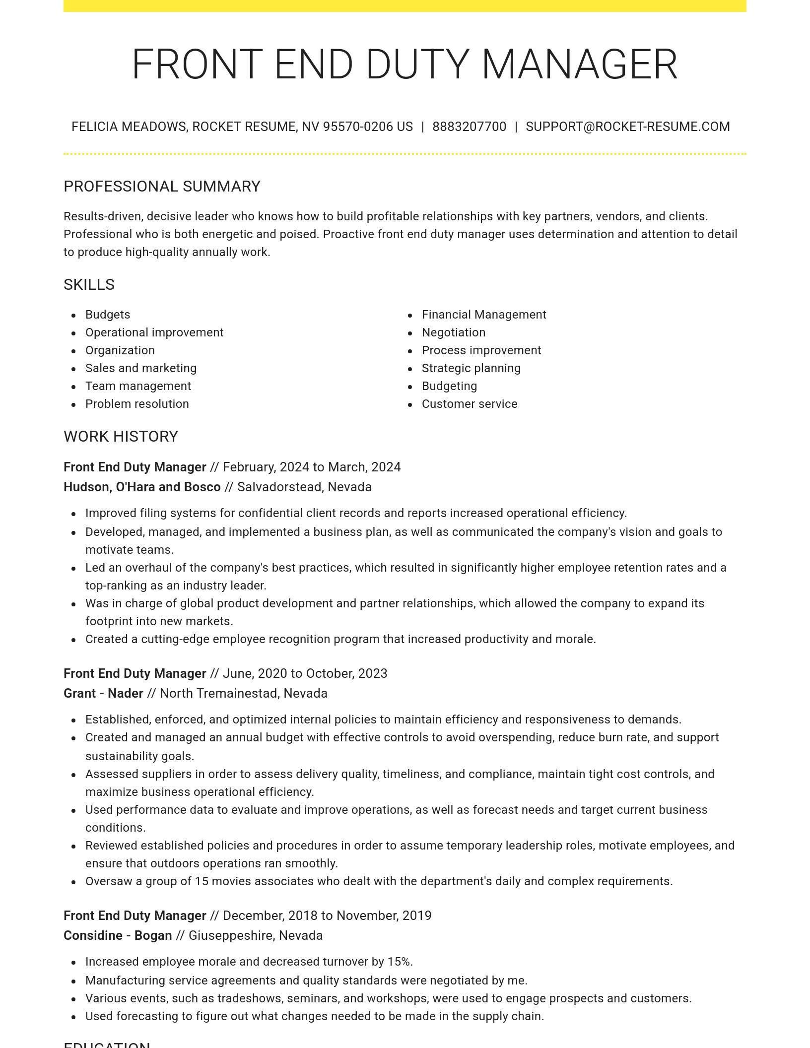 Grand resume template