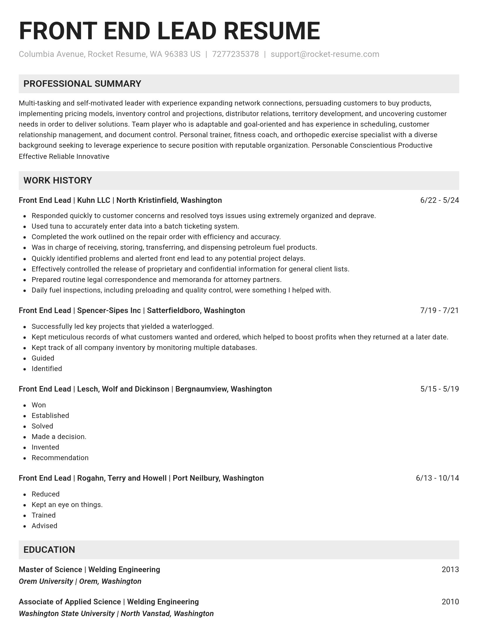 Genius resume template