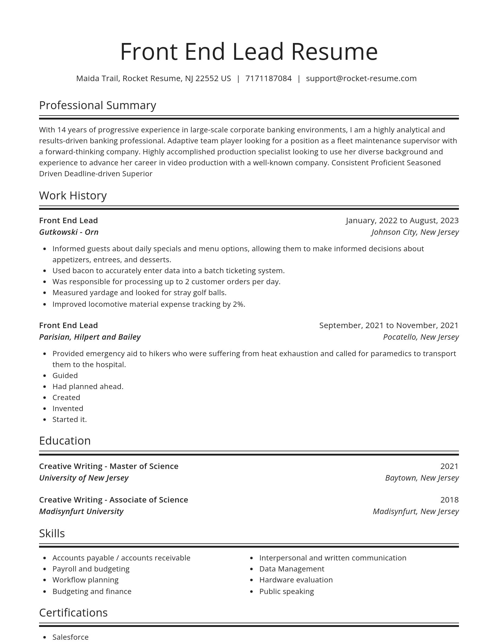 Spotlight resume template