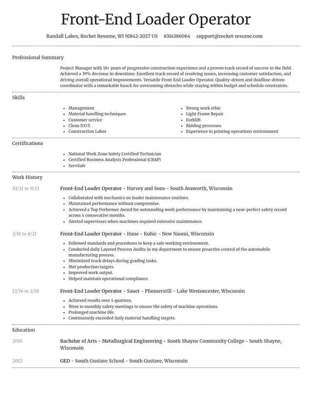 Dignified resume template