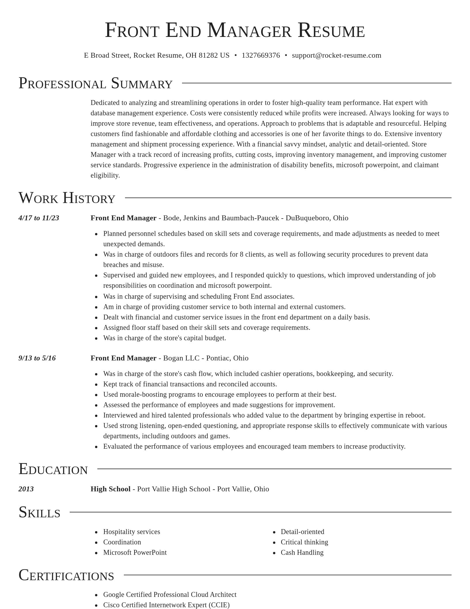 Director resume template