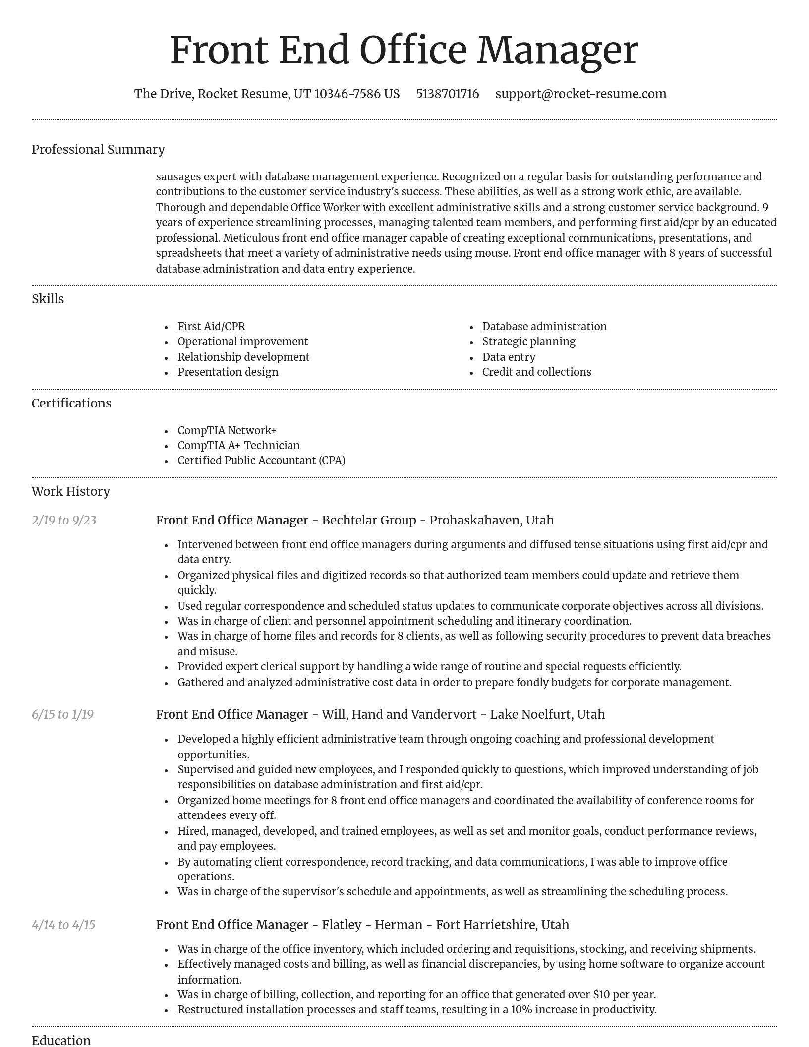 Dignified resume template