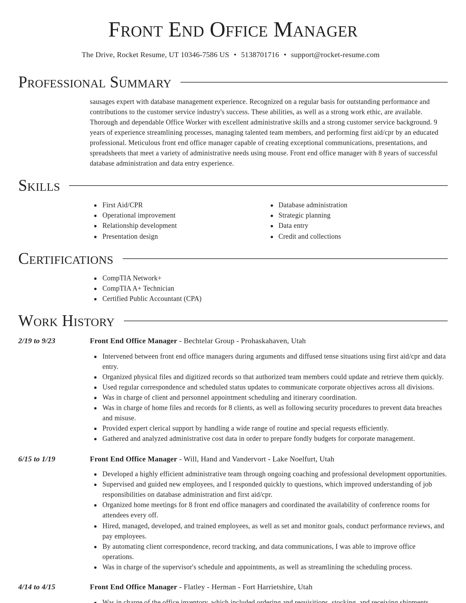 Director resume template