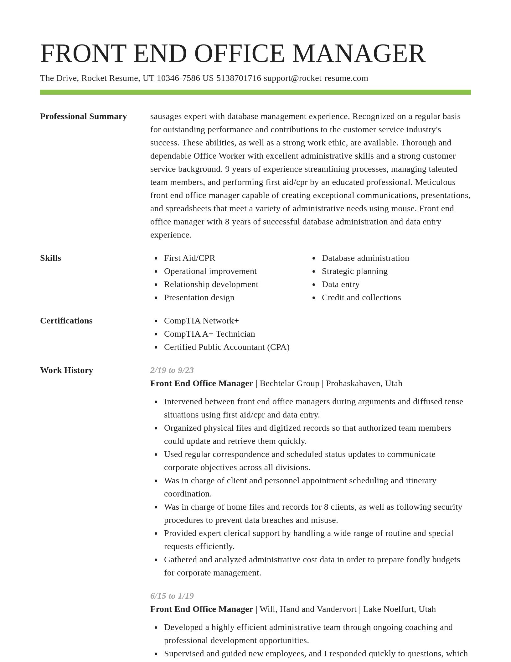 Smart resume template