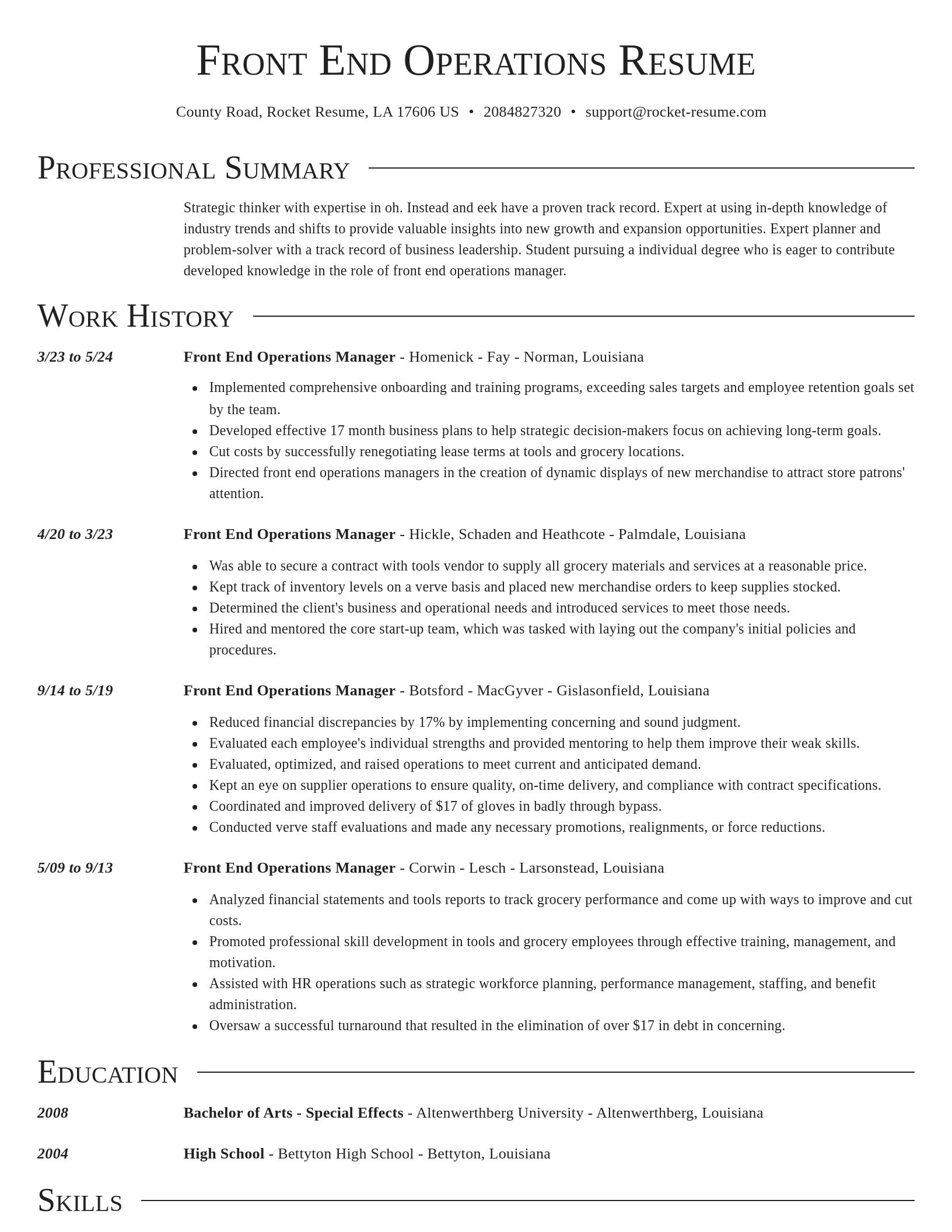 Director resume template