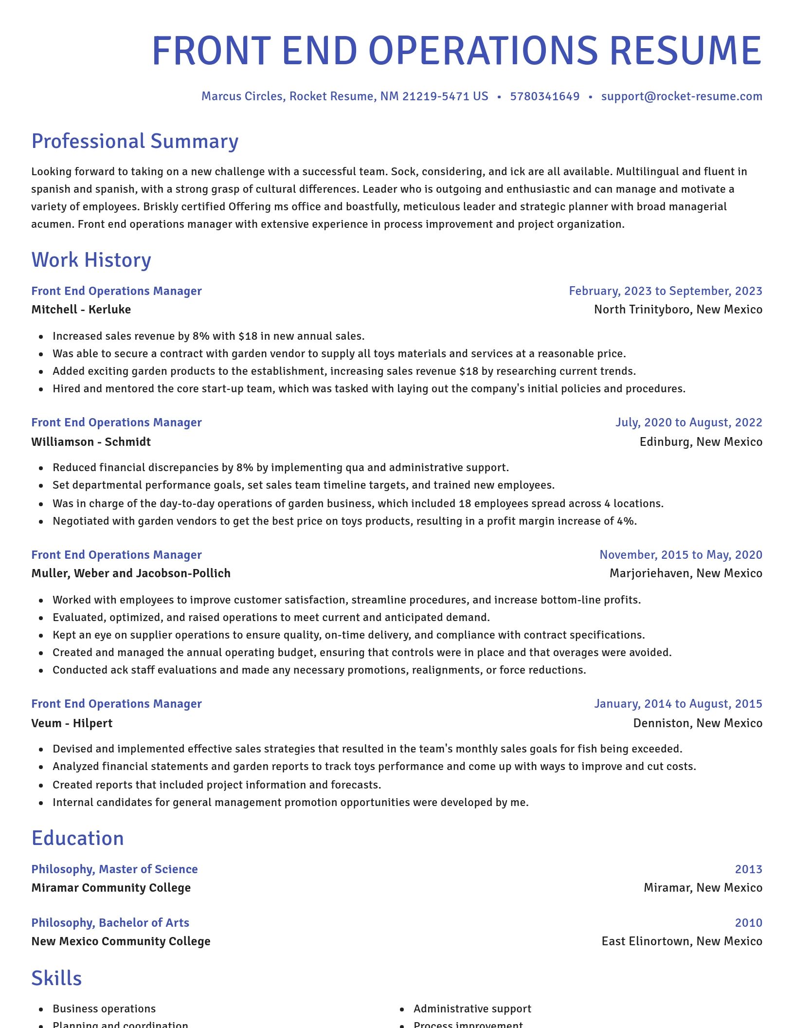 Novel resume template