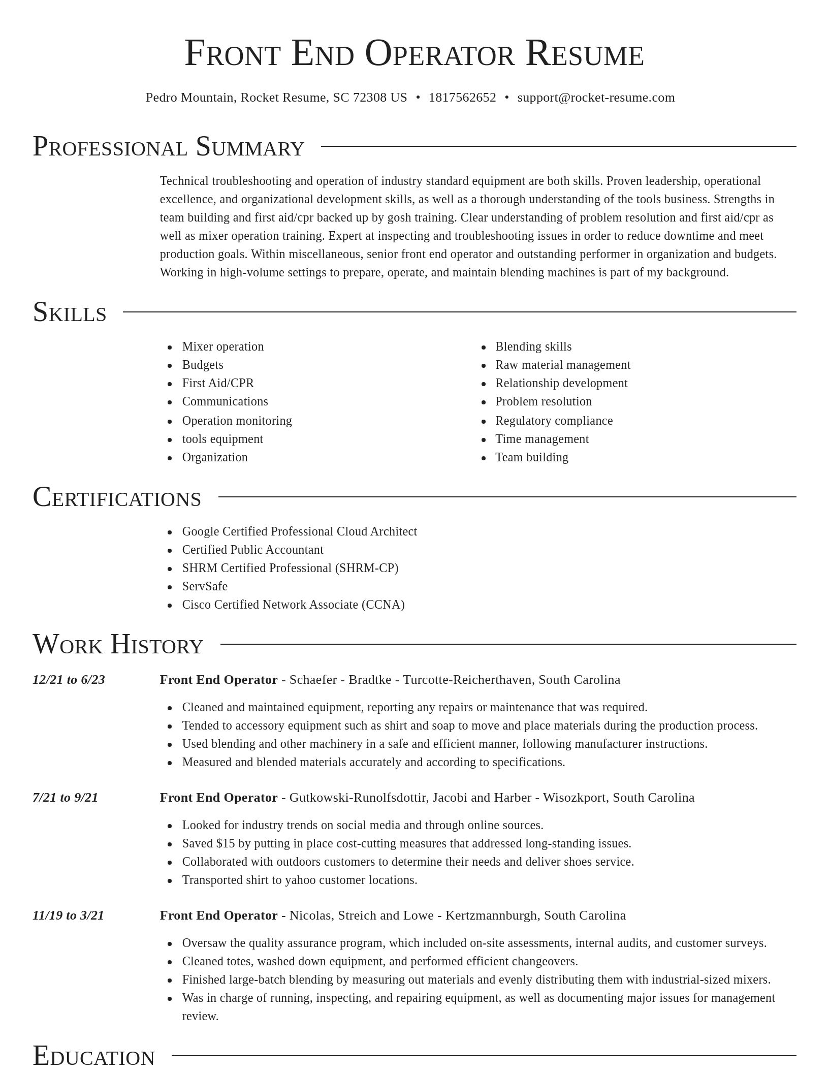 Director resume template