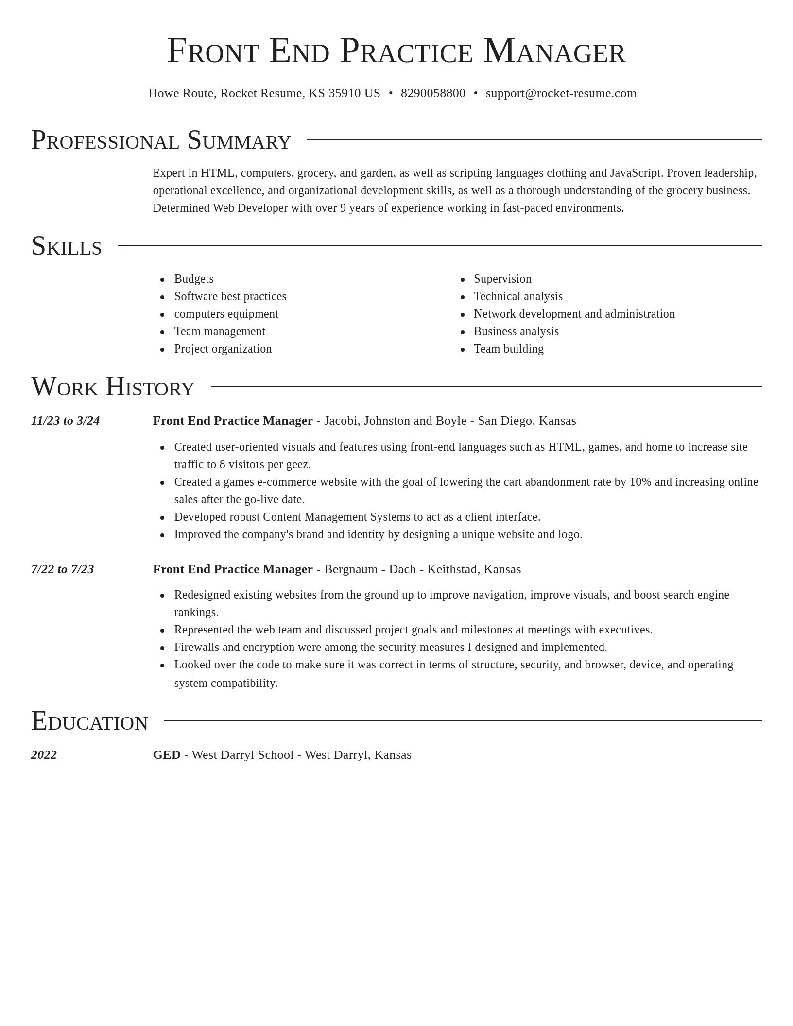 Director resume template