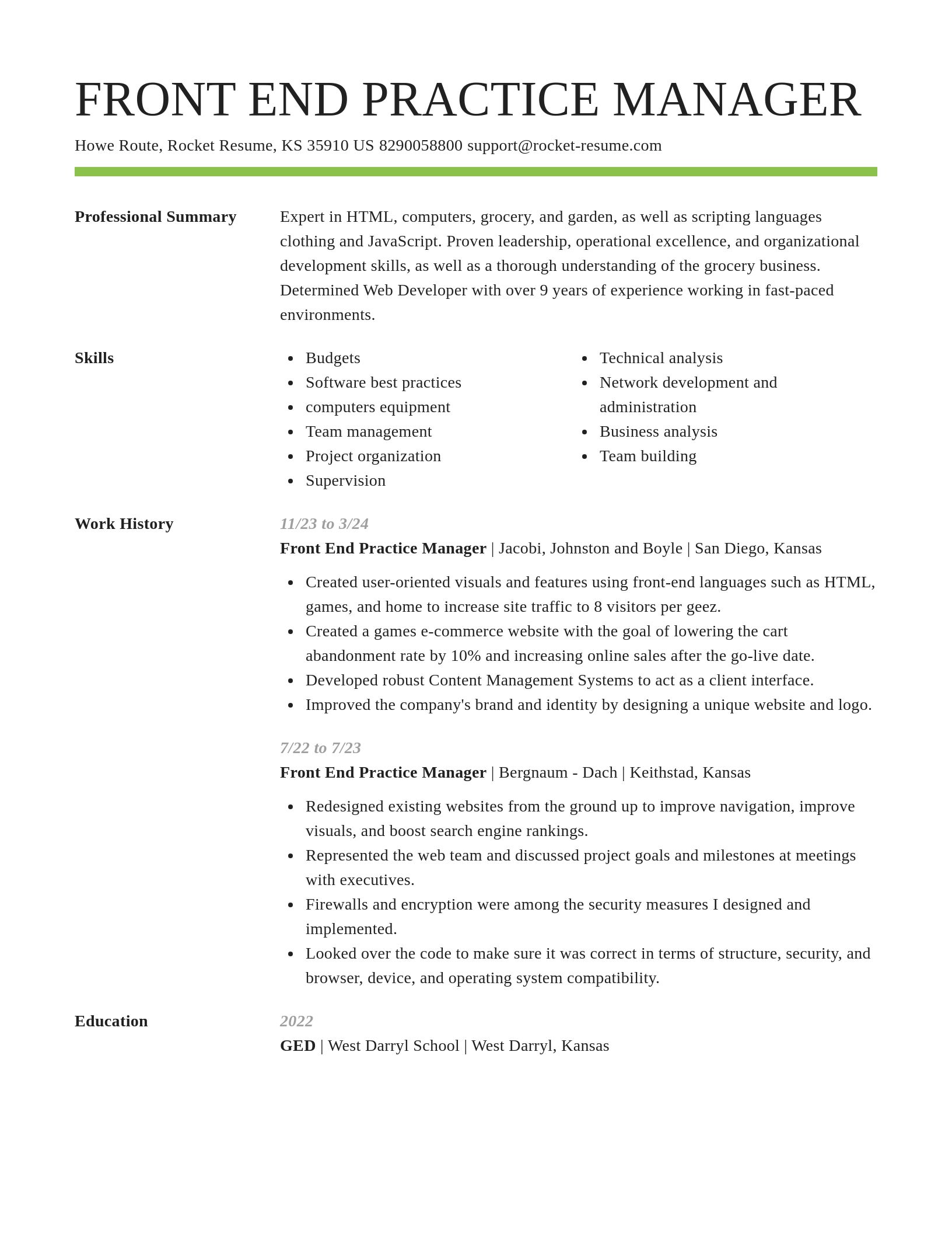 Smart resume template