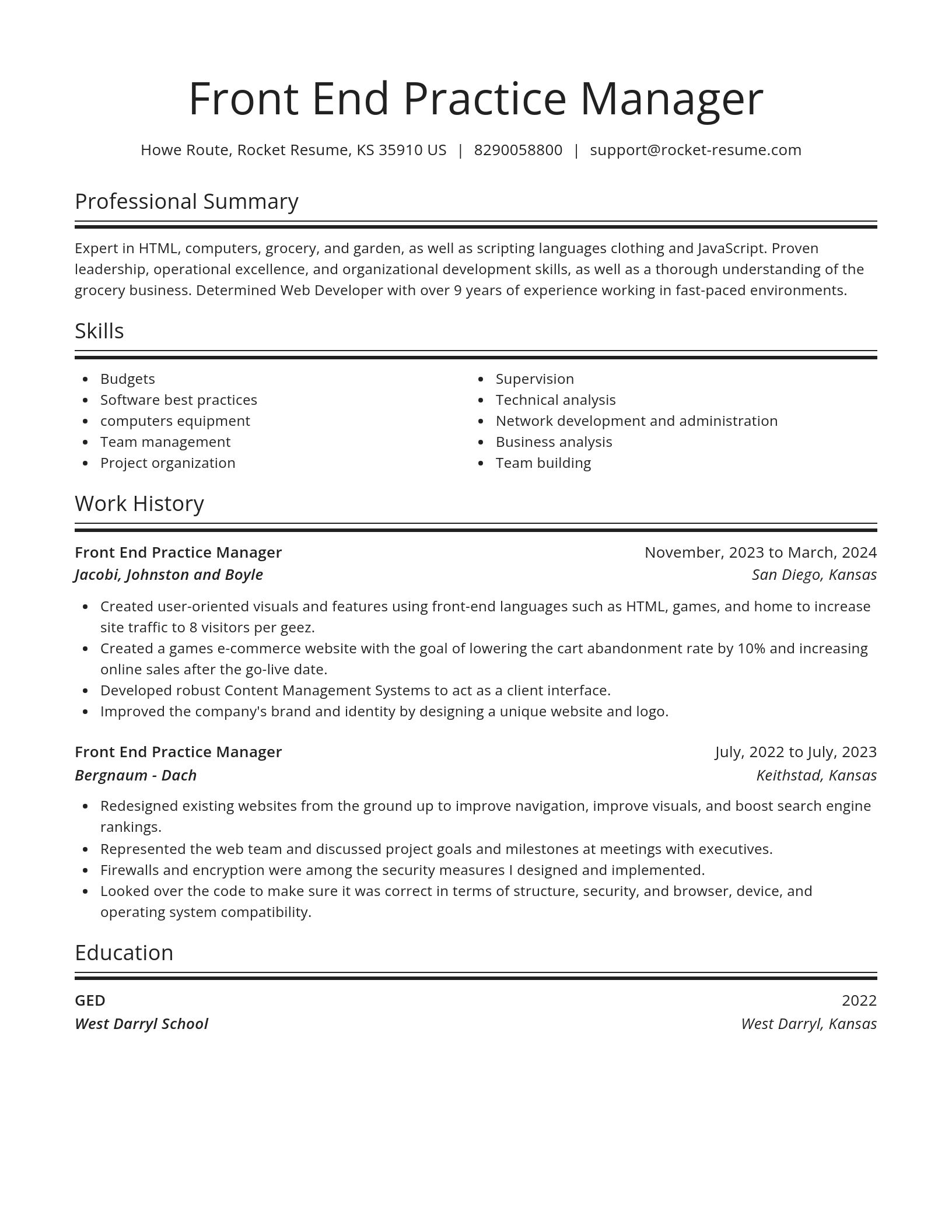 Spotlight resume template