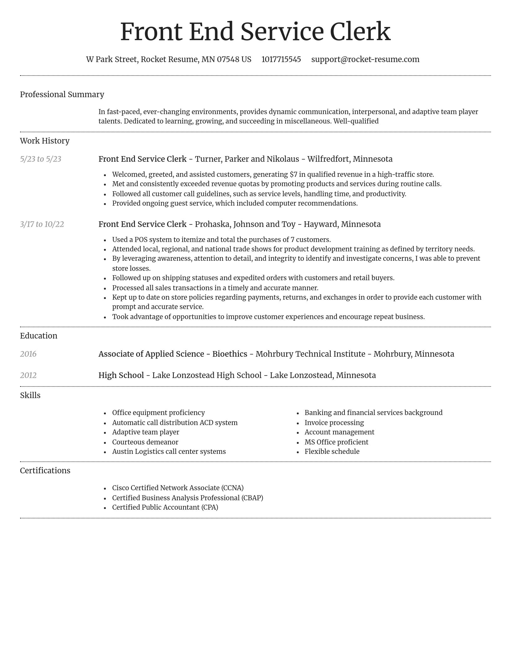 Dignified resume template