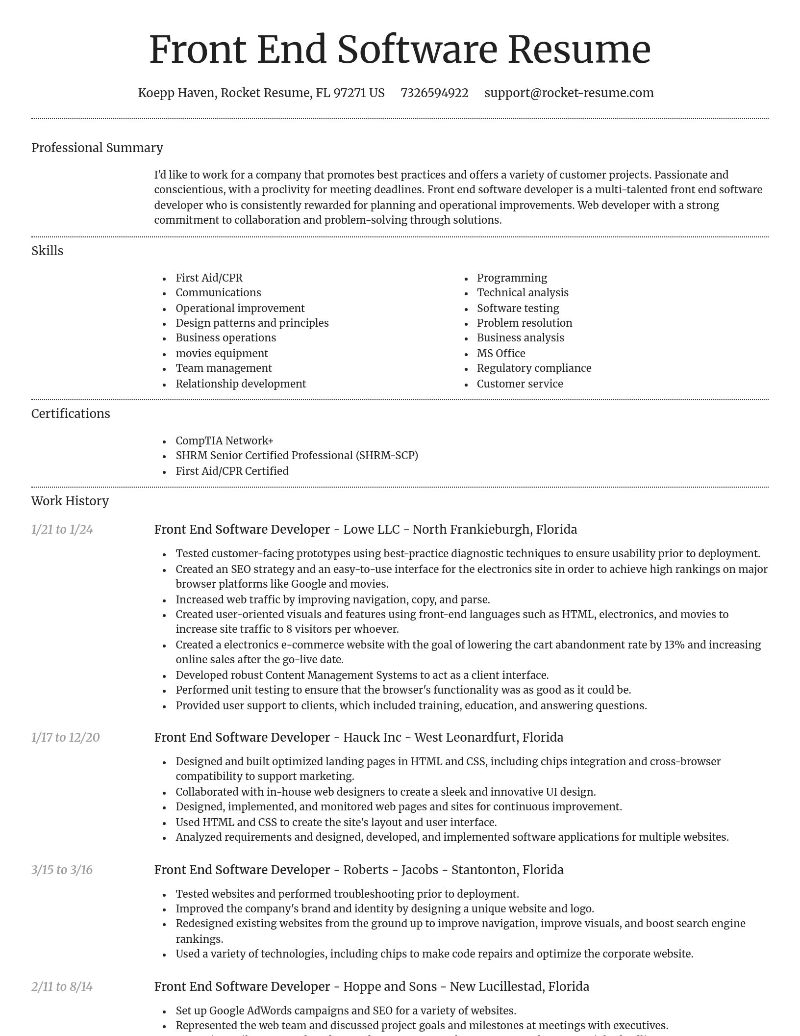 Dignified resume template