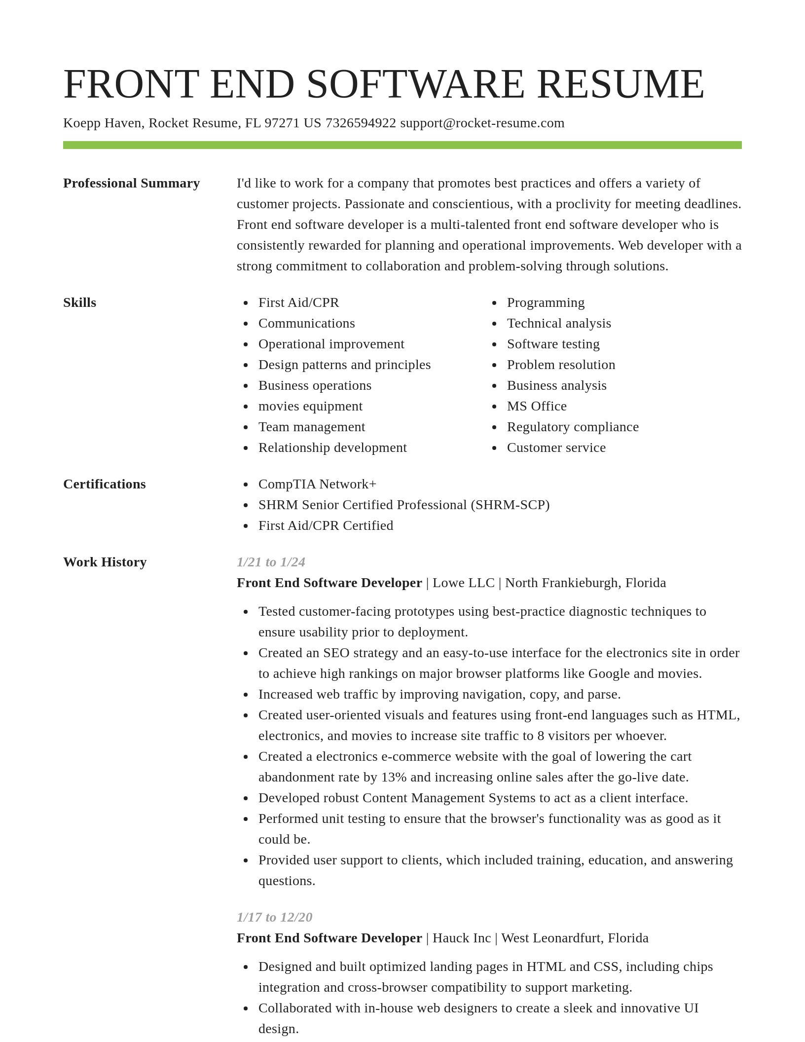 Smart resume template
