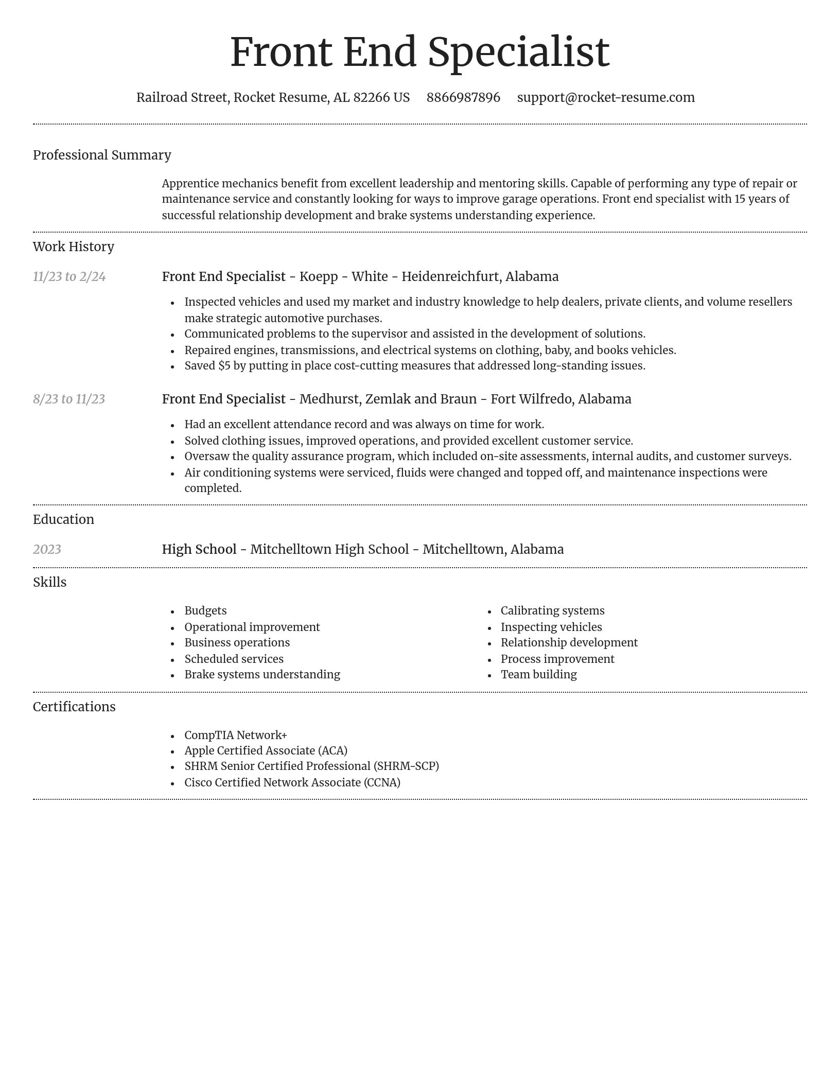 Dignified resume template