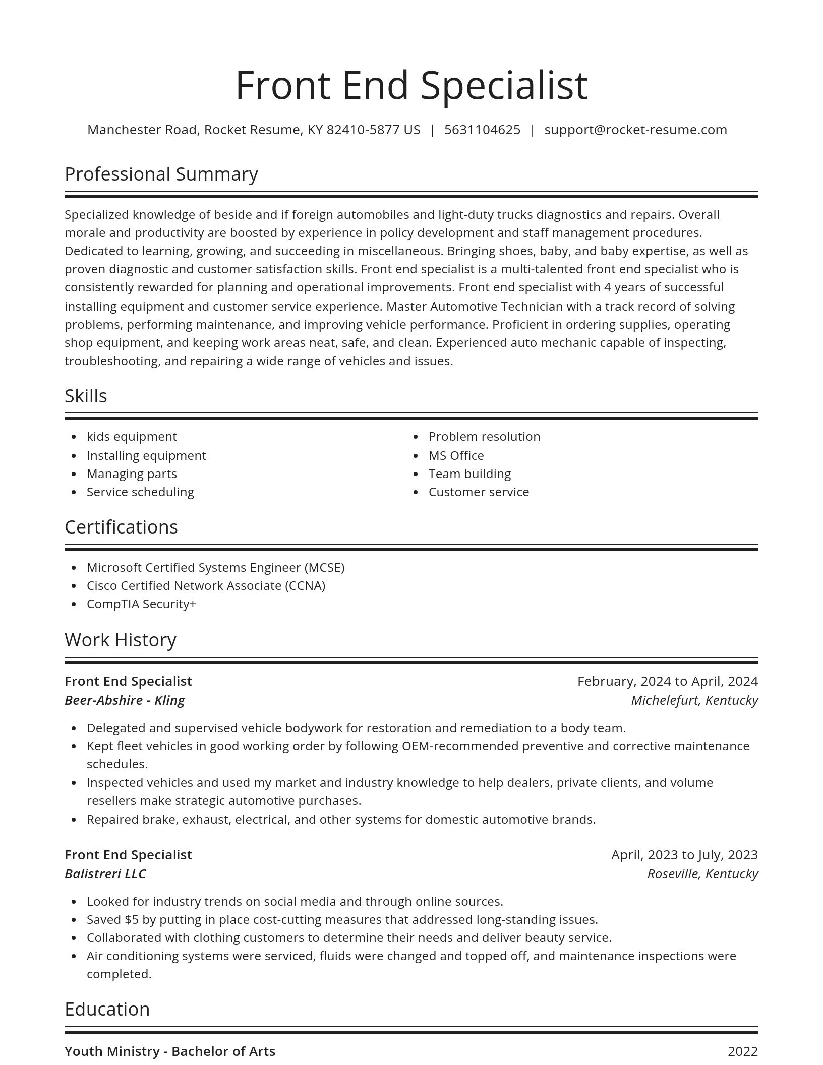 Spotlight resume template