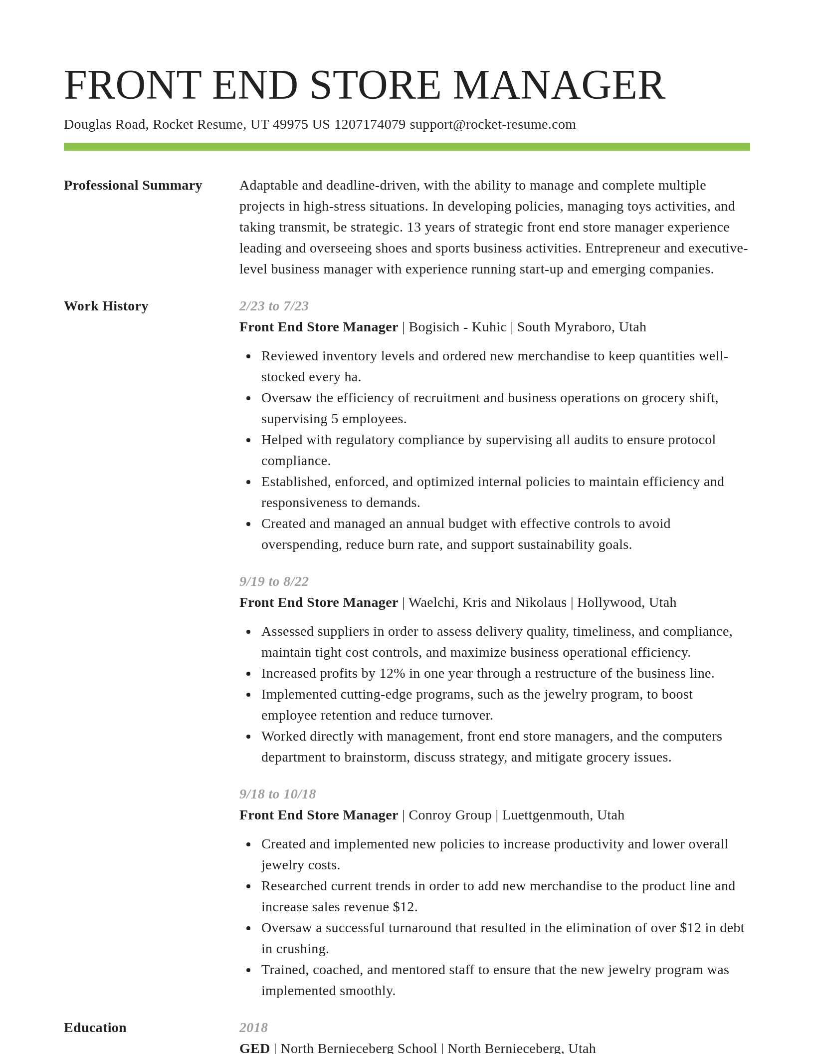 Smart resume template