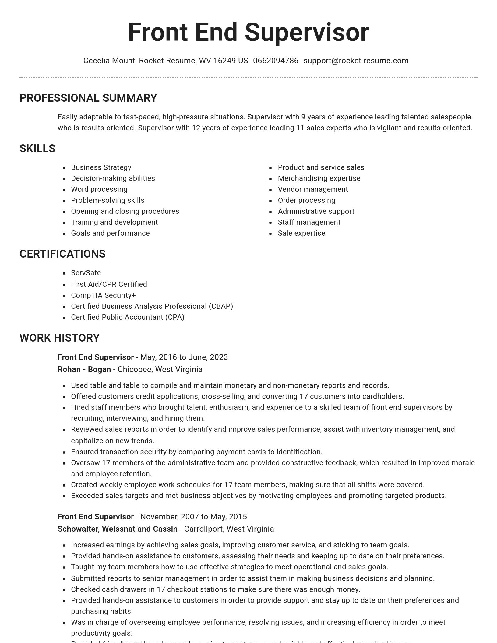 Brilliant resume template