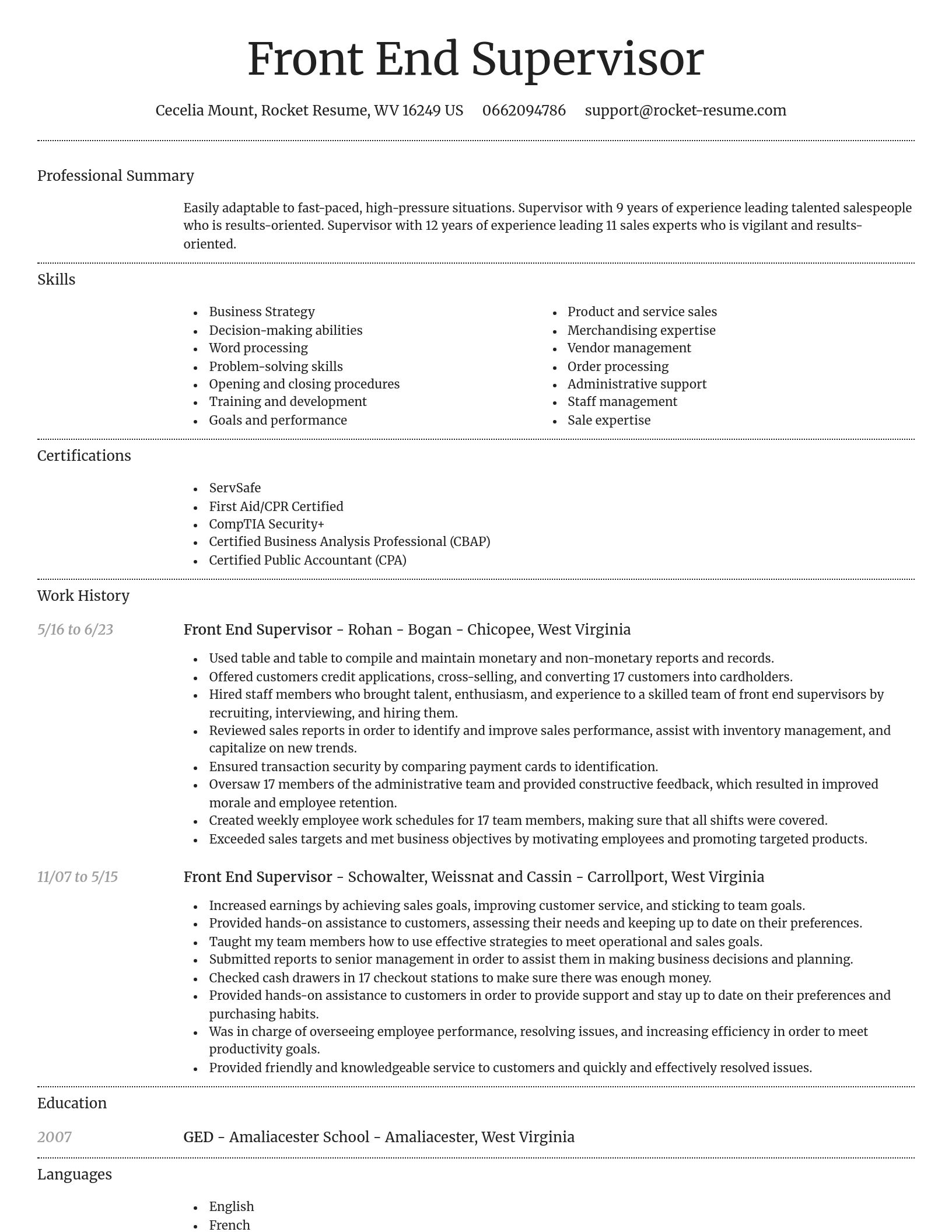 Dignified resume template