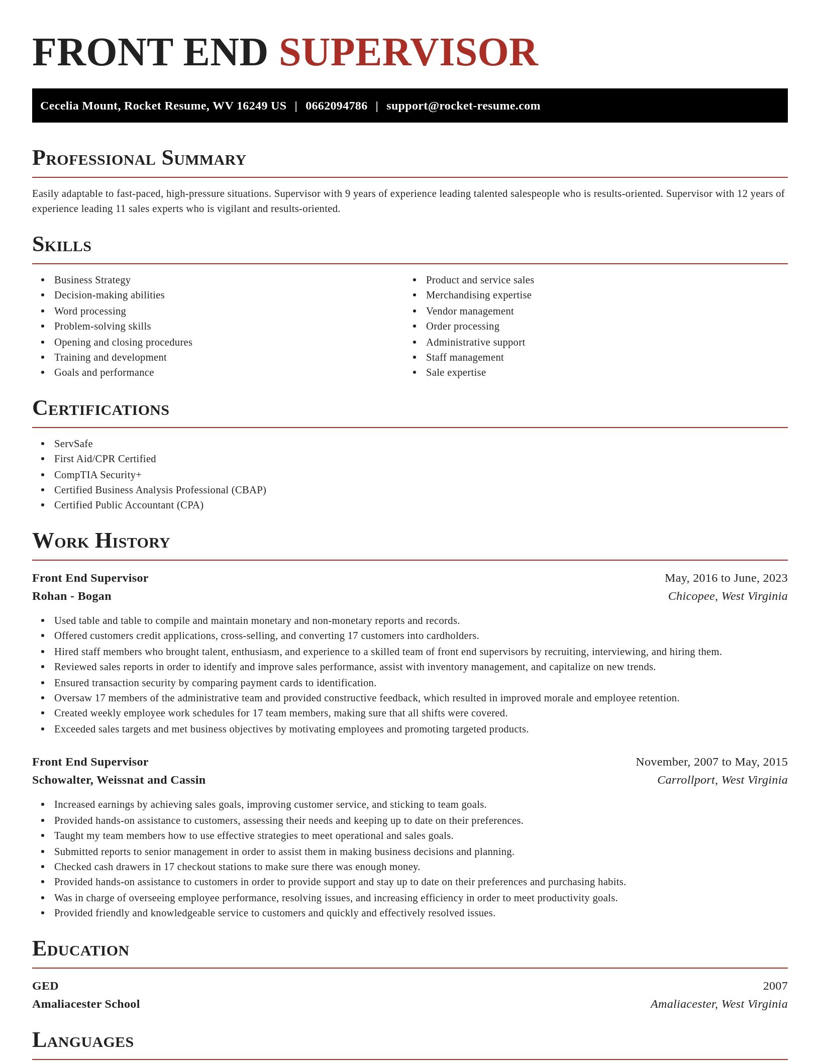 Exquisite resume template