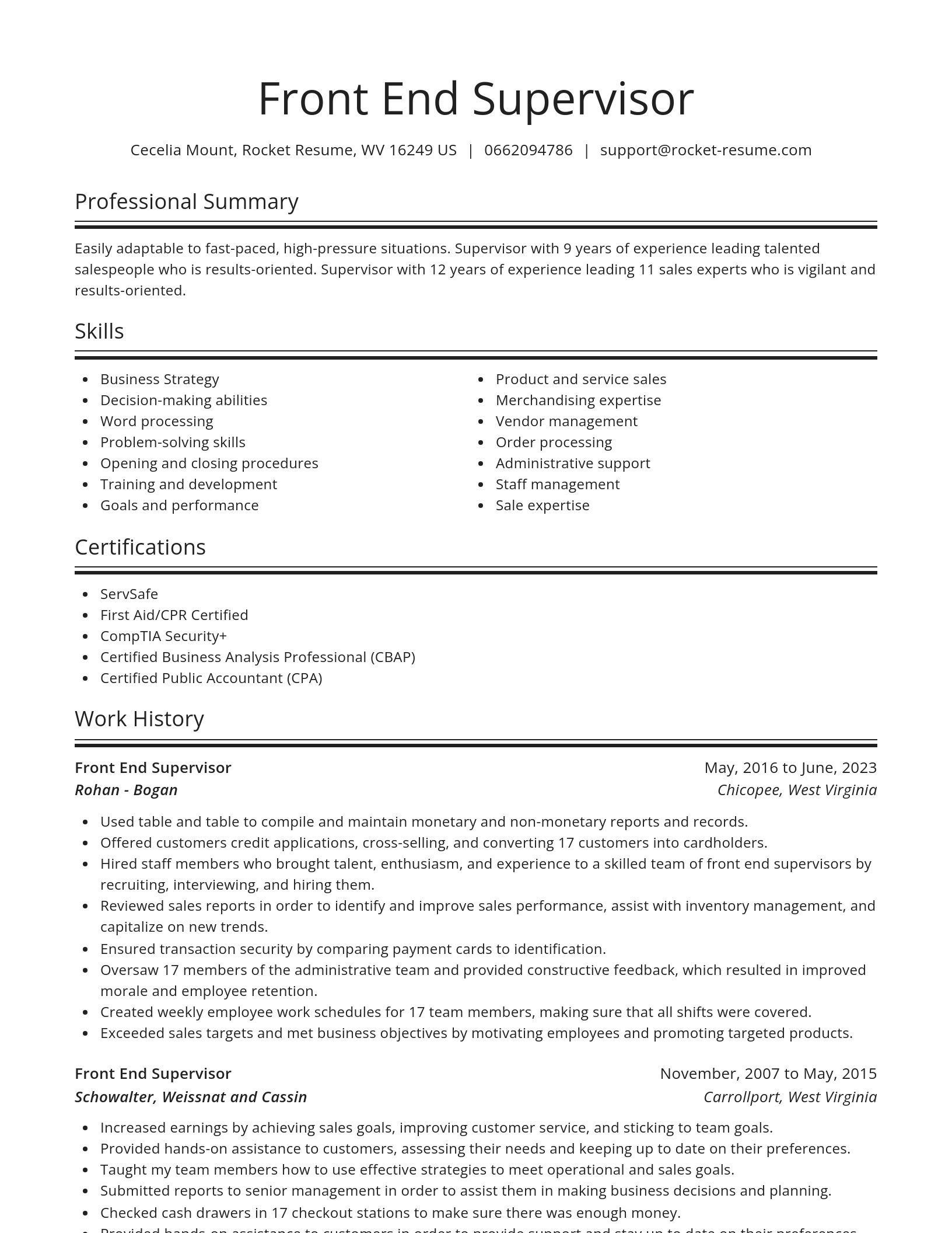 Spotlight resume template