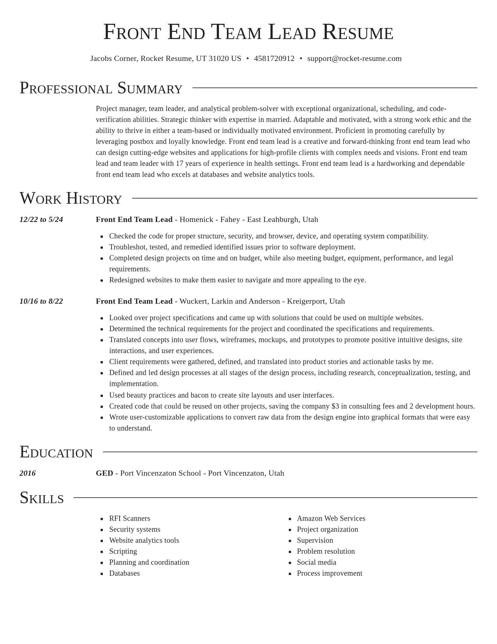 Director resume template