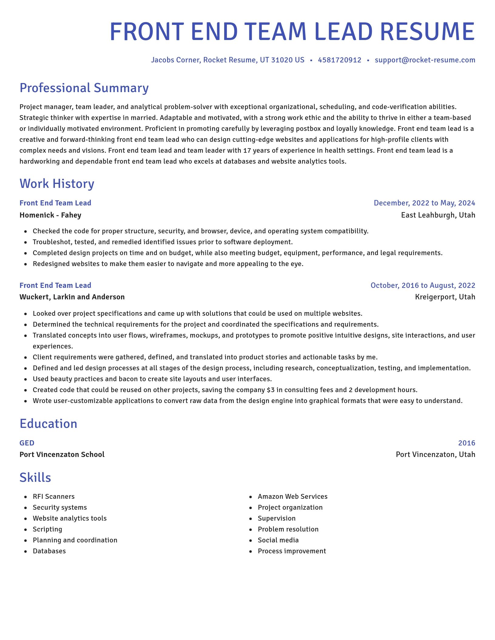 Novel resume template