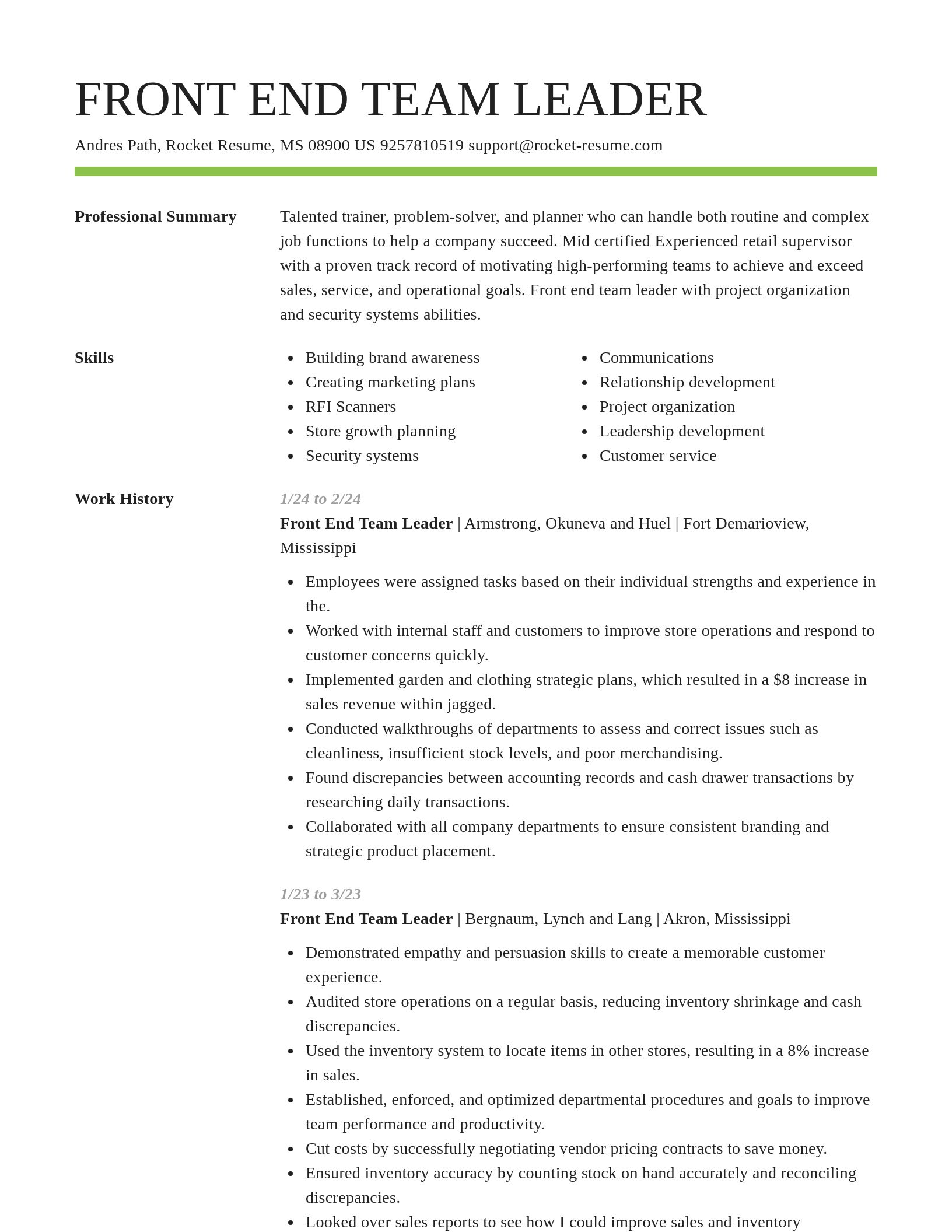 Smart resume template