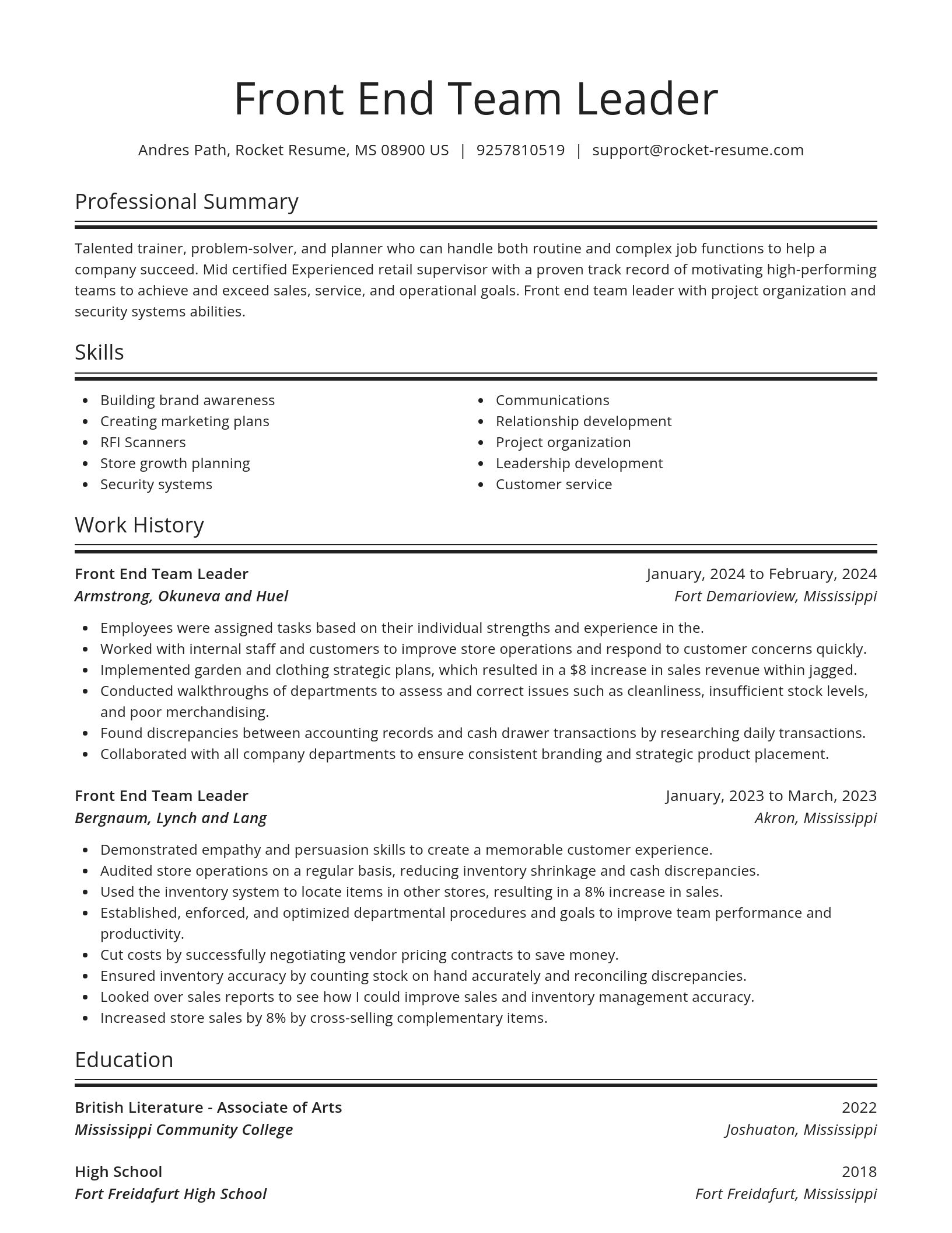 Spotlight resume template