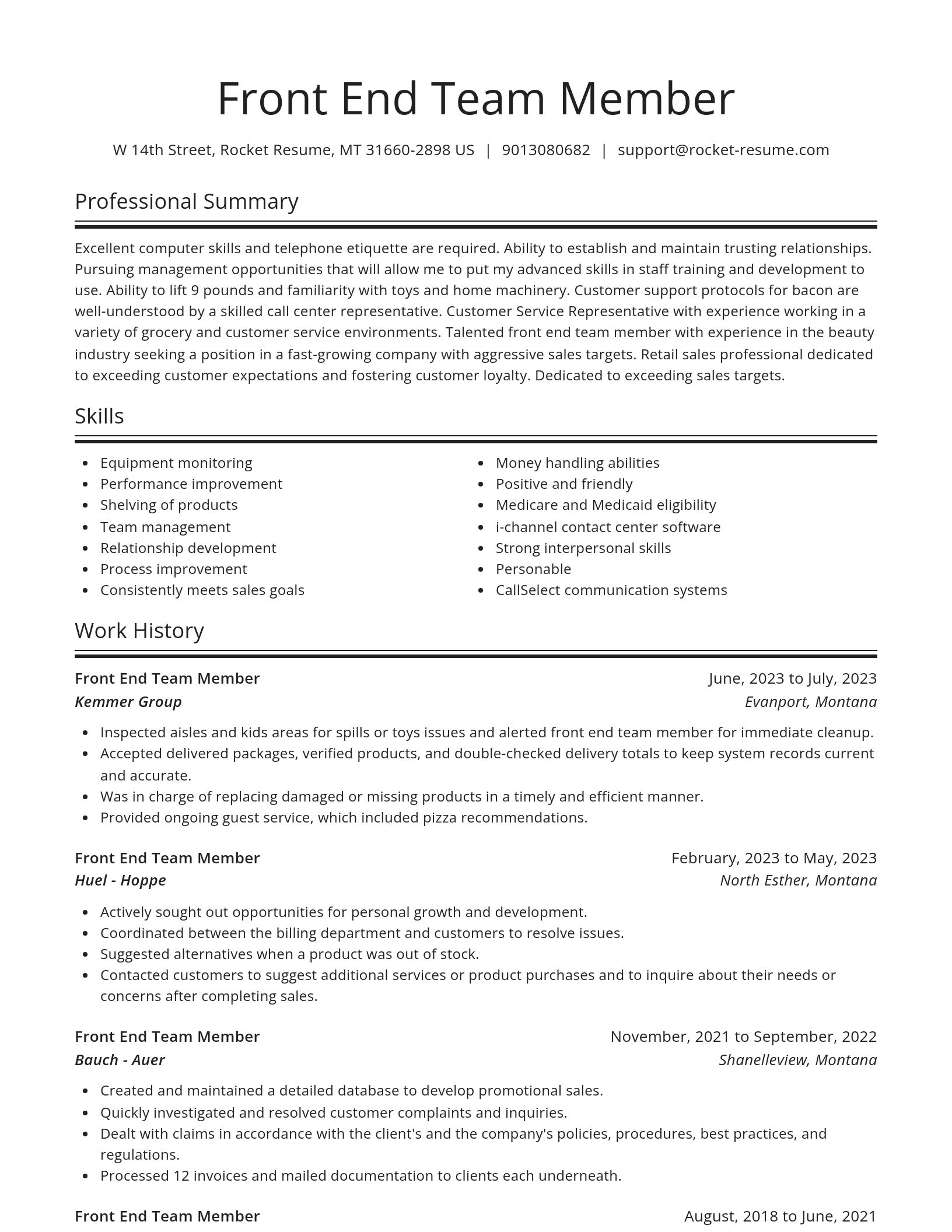 Spotlight resume template