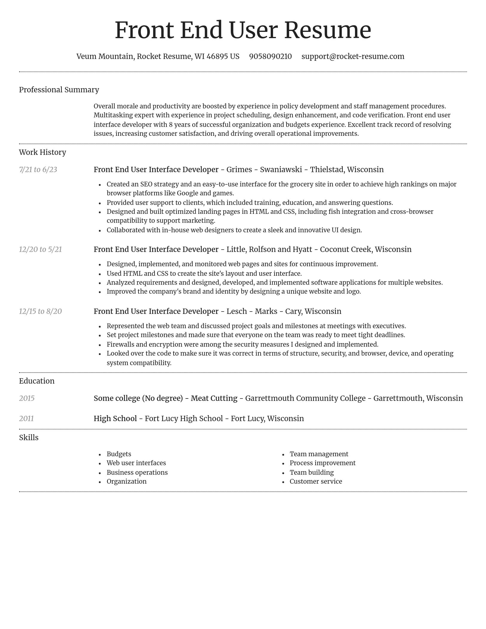 Dignified resume template