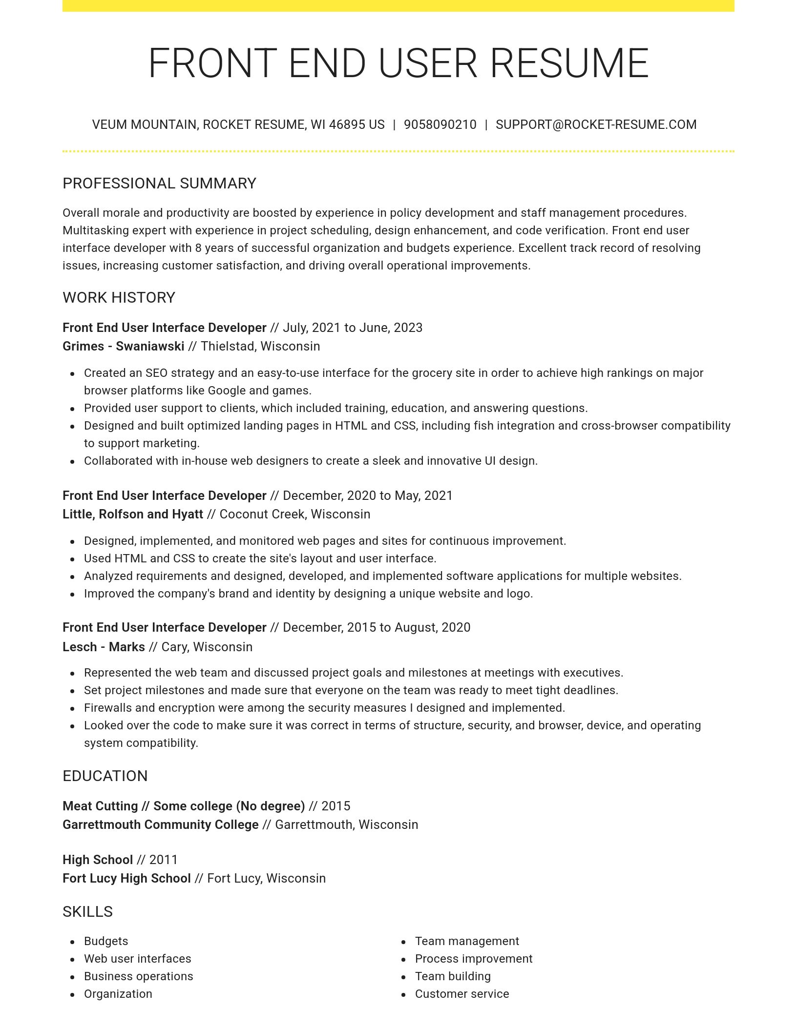 Grand resume template