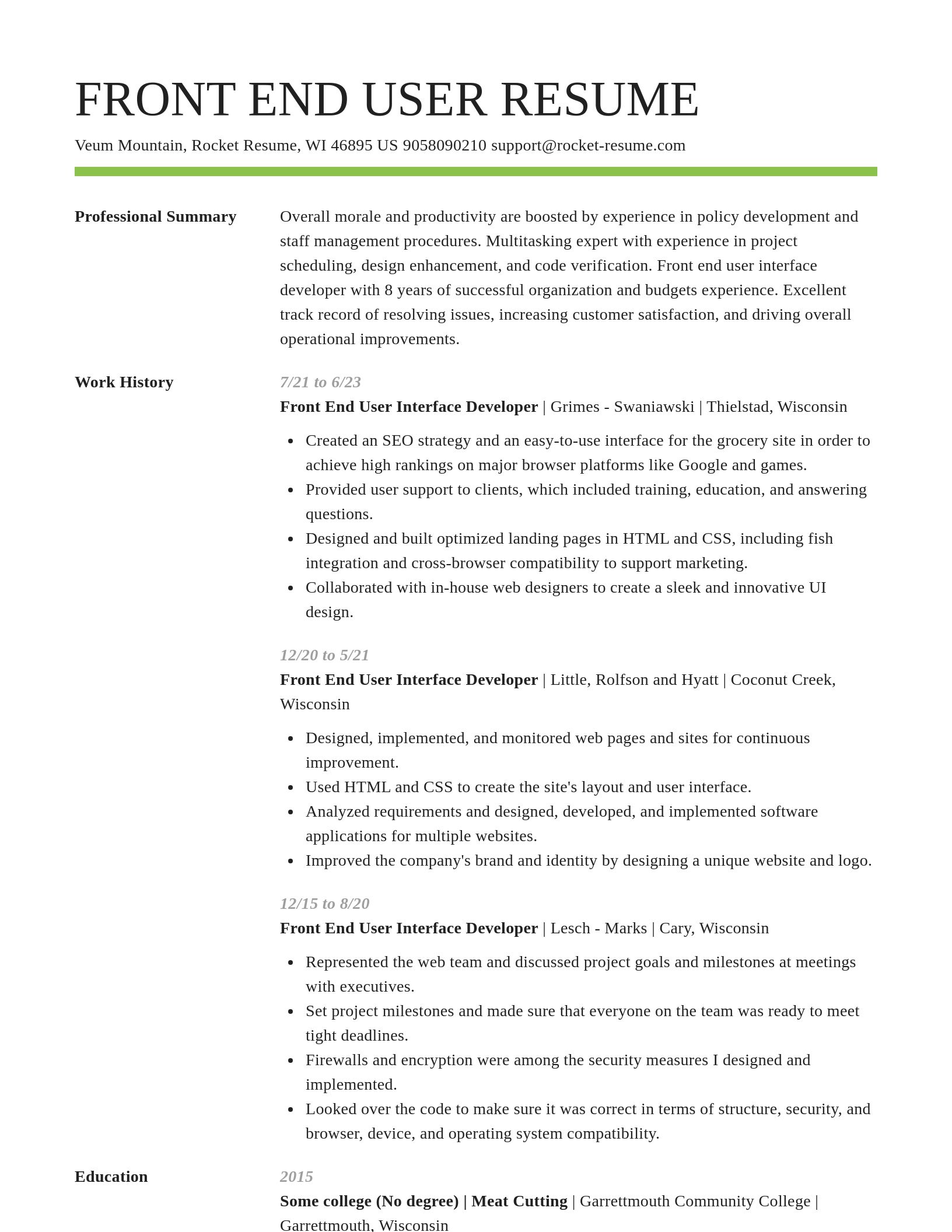Smart resume template