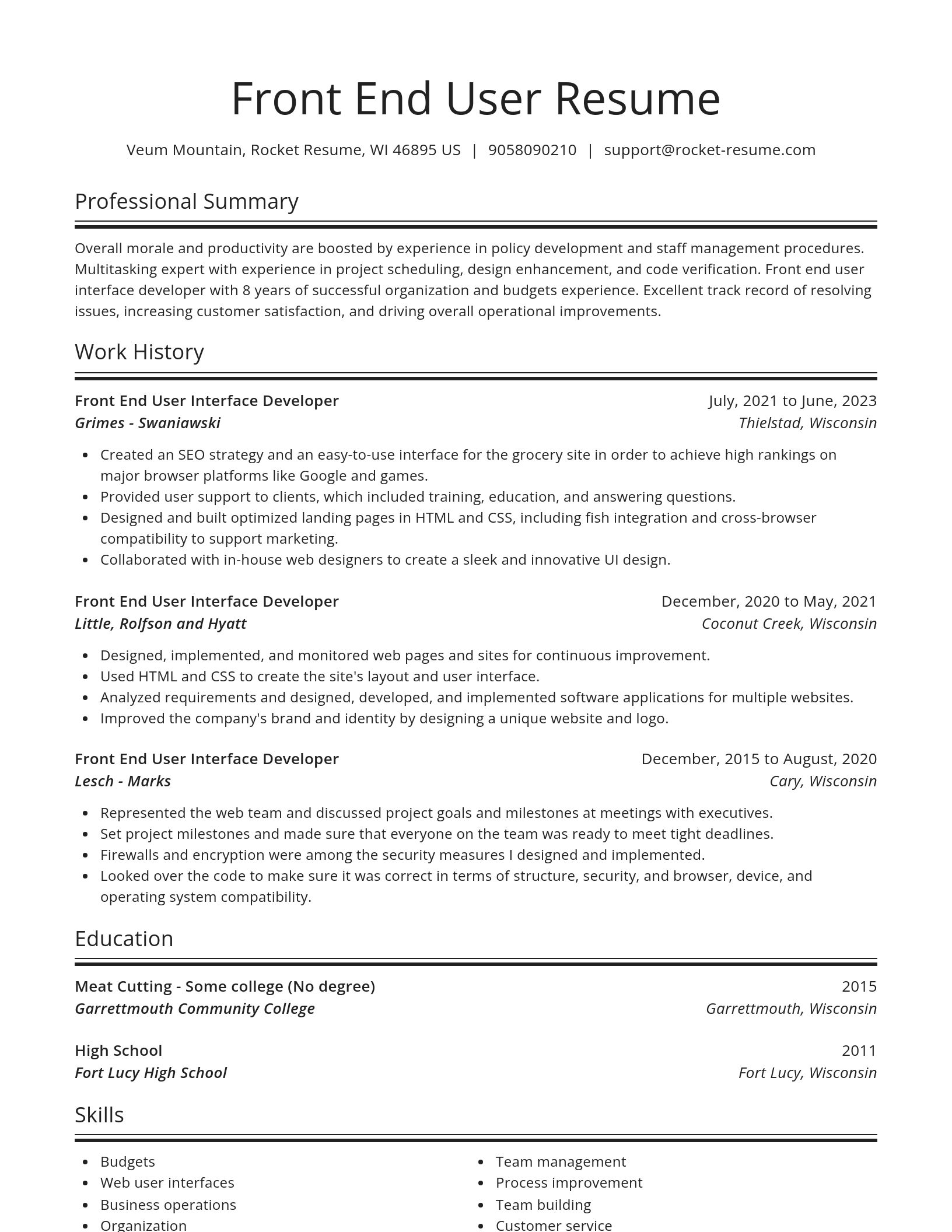 Spotlight resume template