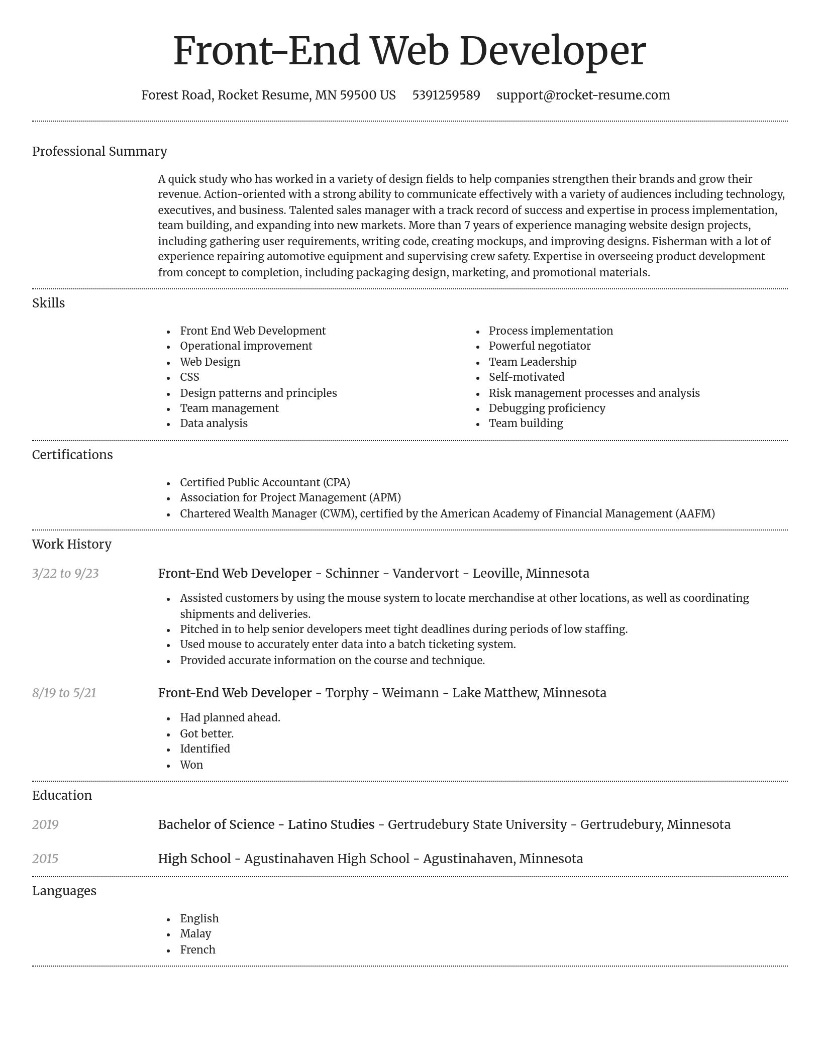 Dignified resume template
