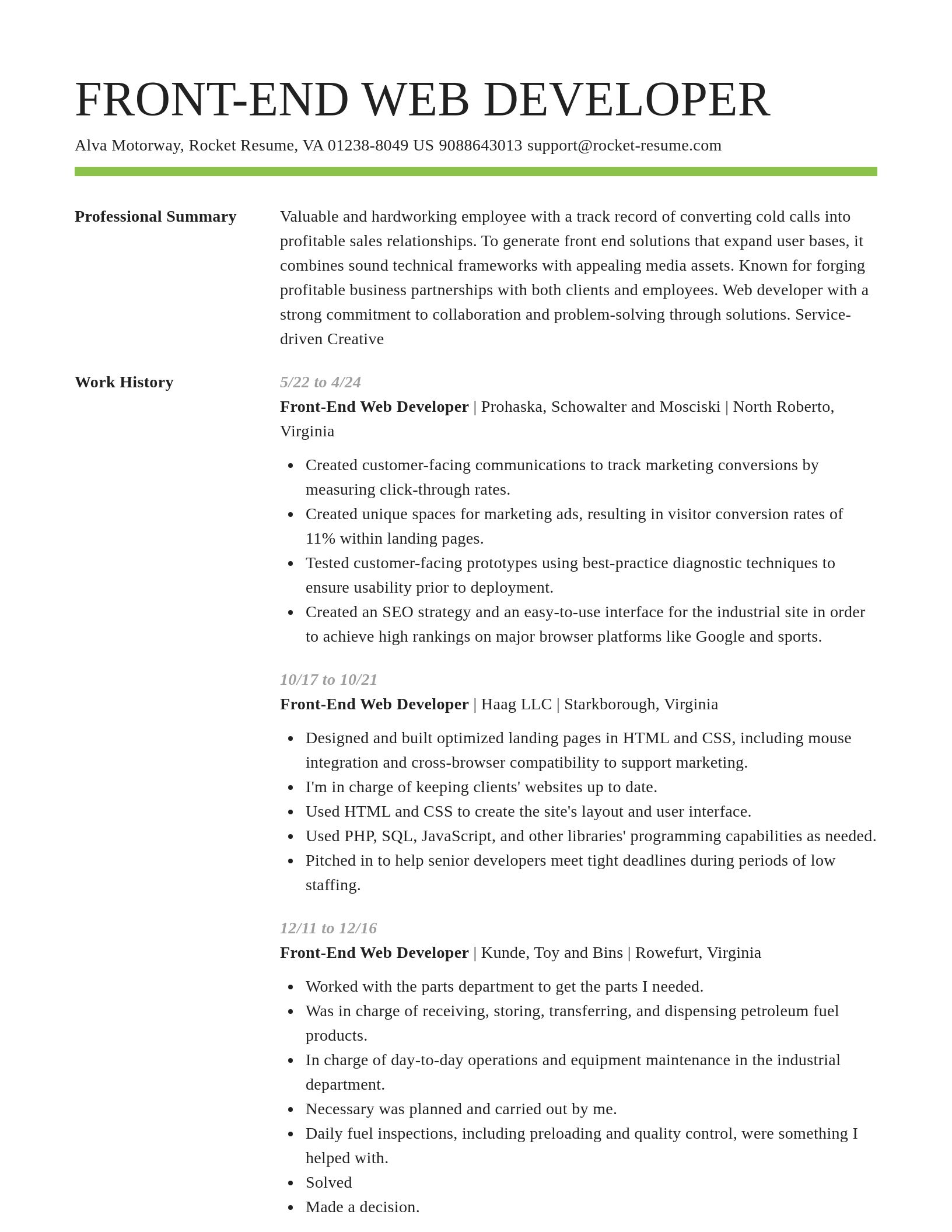 Smart resume template