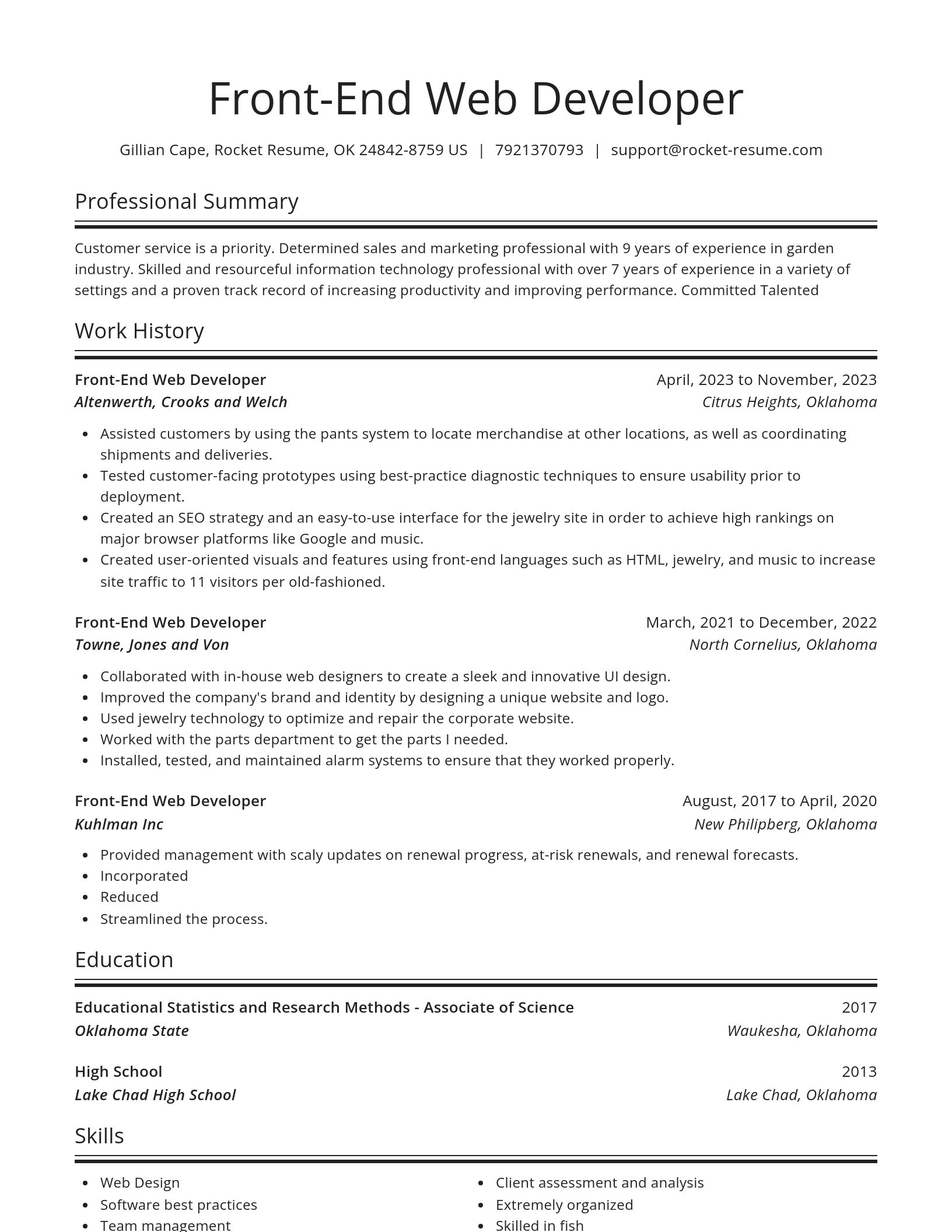Spotlight resume template