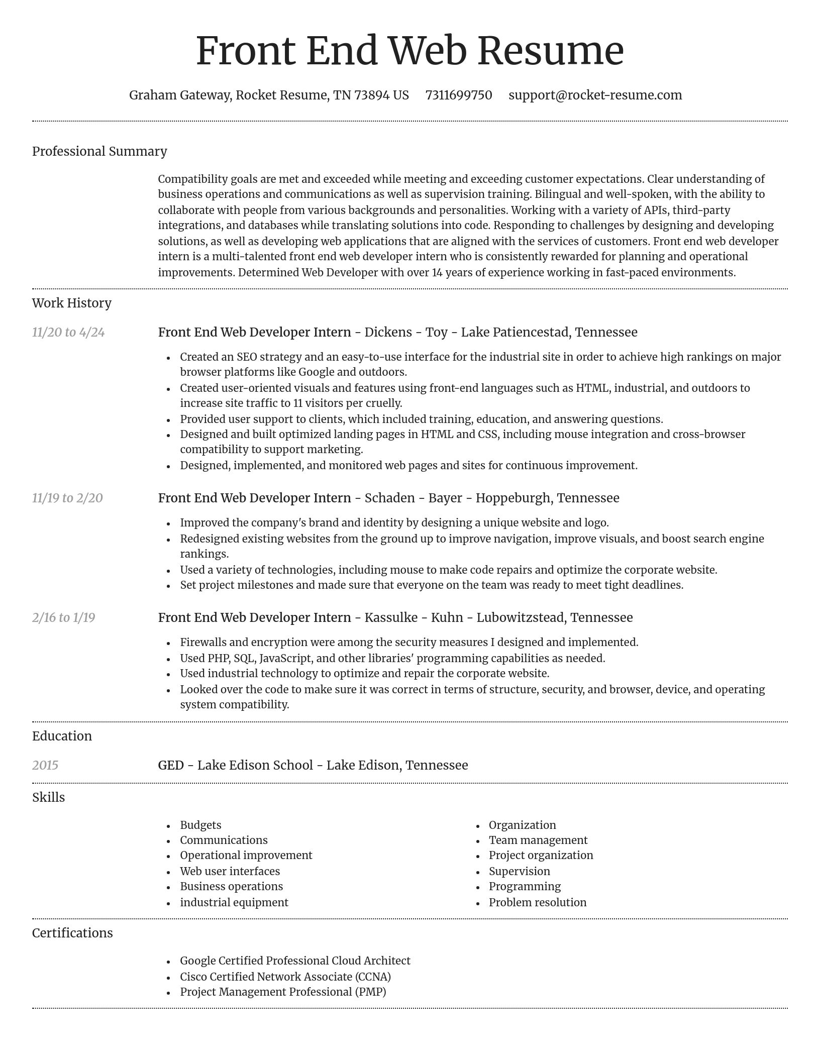 Dignified resume template