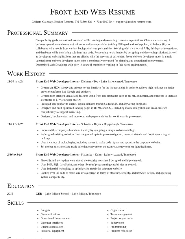 Director resume template
