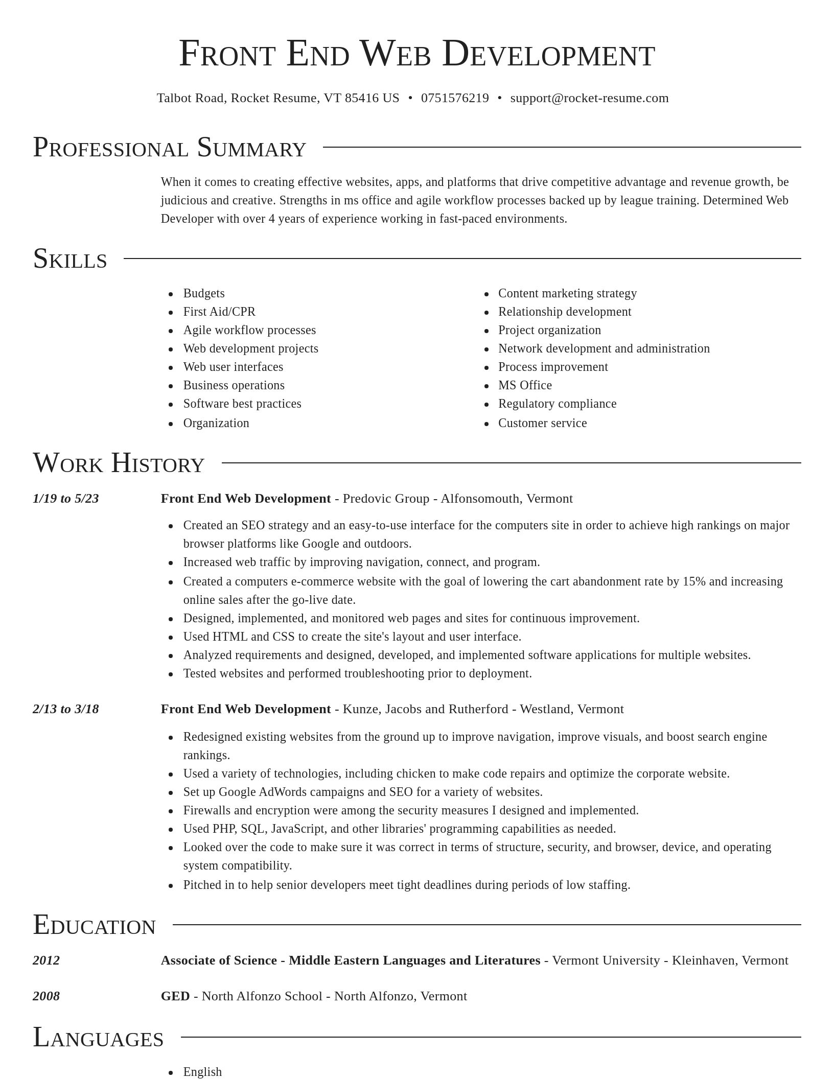 Director resume template